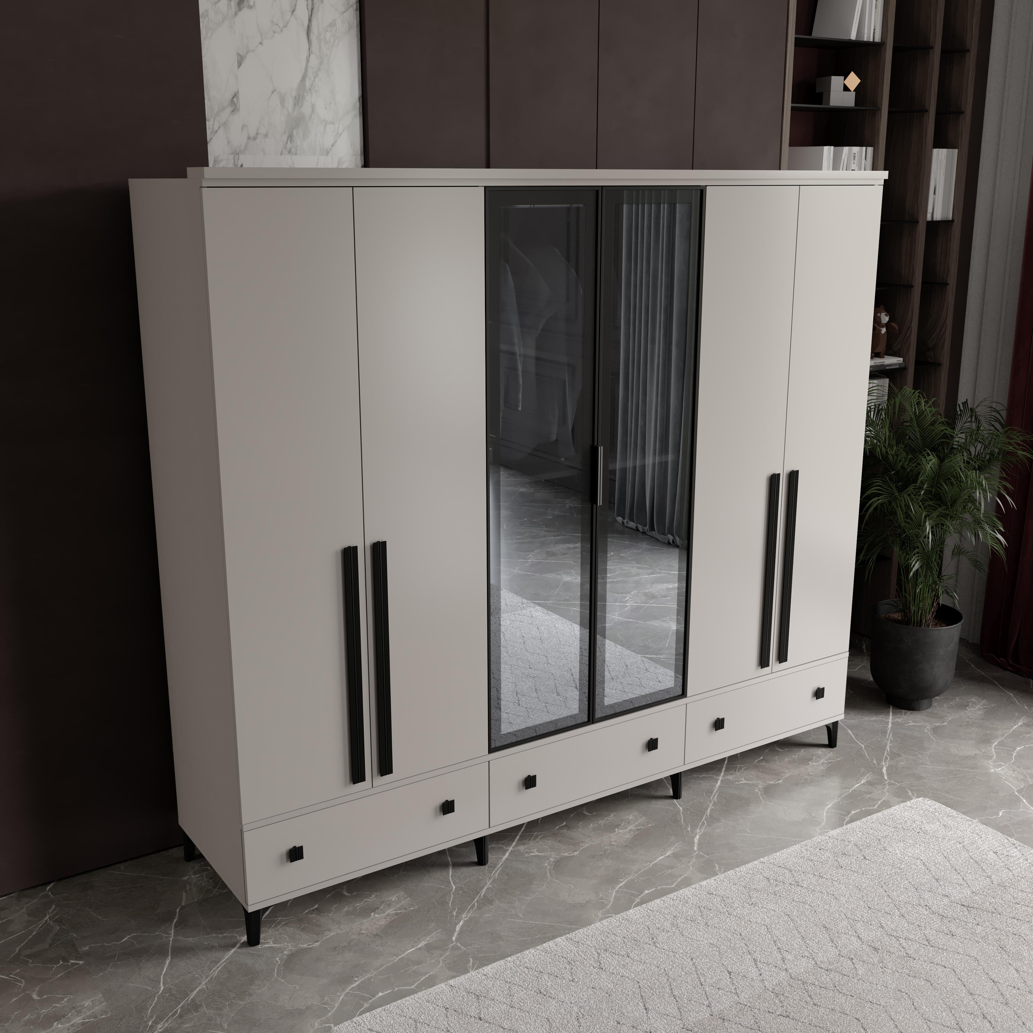  KONFOR 6 KAPILI DOLAP %100 MDF