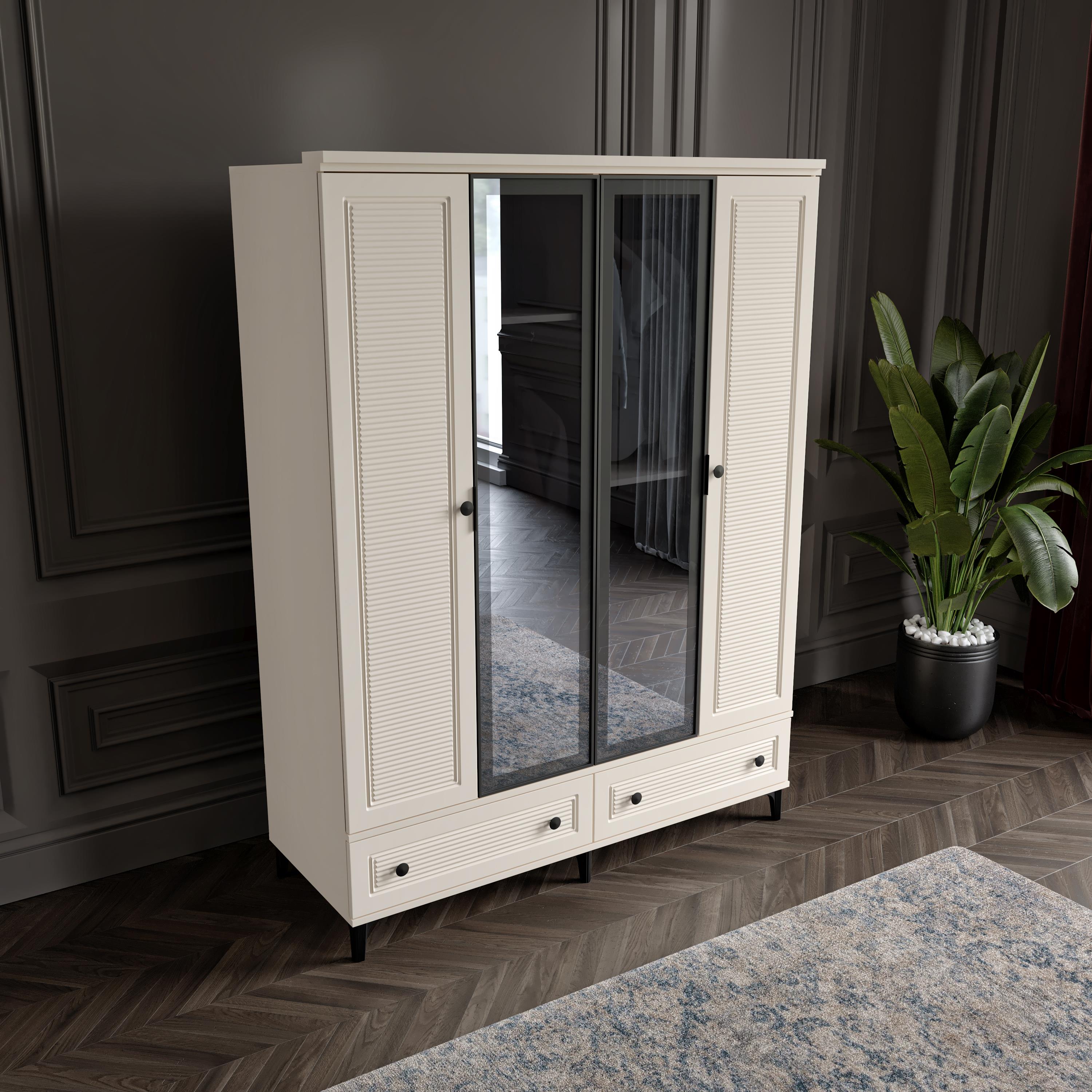  ZÜHRE 4 KAPILI DOLAP %100 MDF