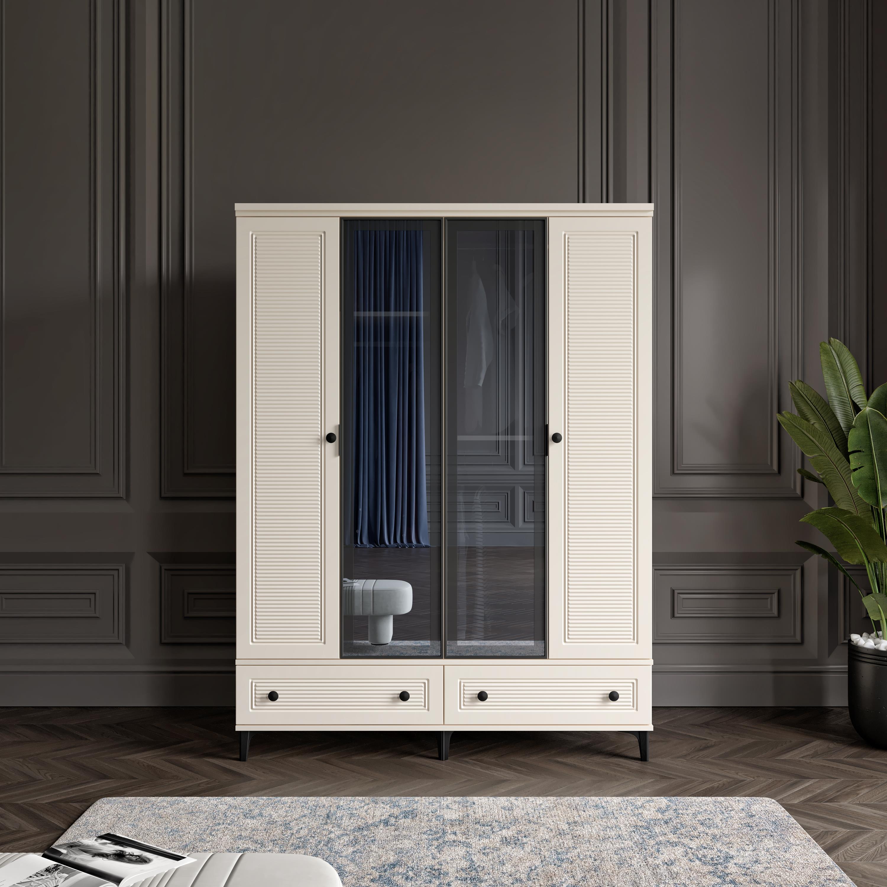  ZÜHRE 4 KAPILI DOLAP %100 MDF