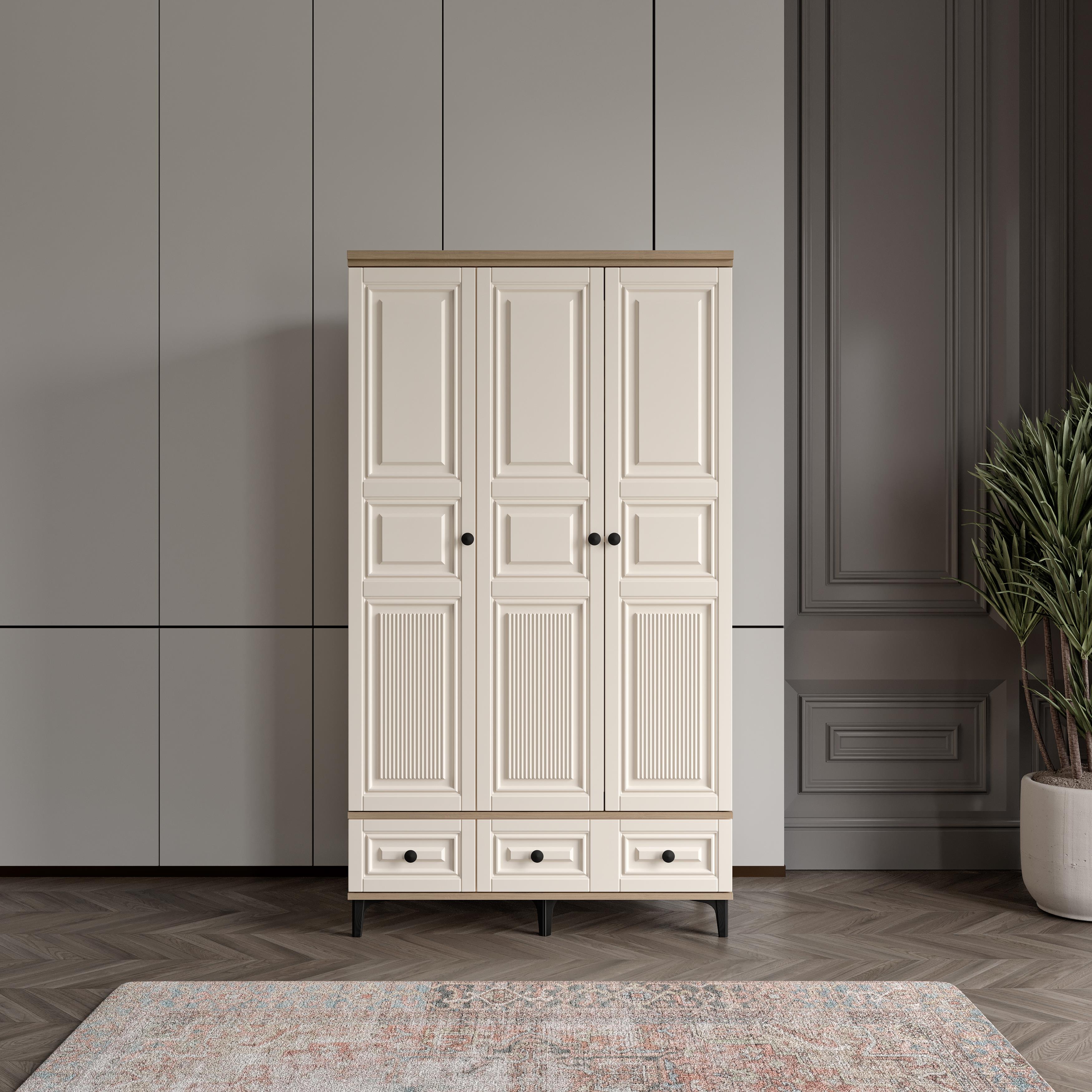  ZÜMER 3 KAPILI DOLAP %100 MDF