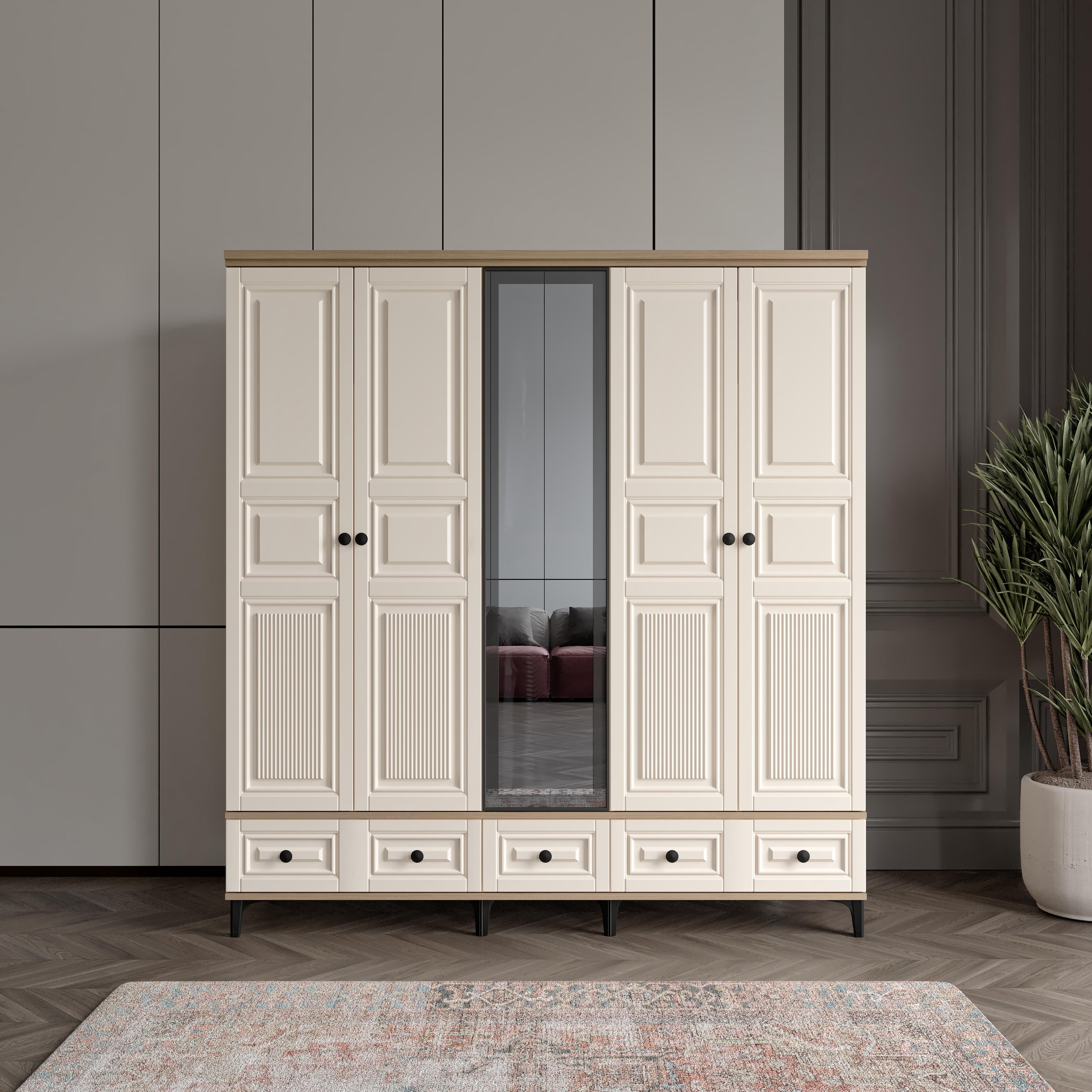  ZÜMER 5 KAPILI DOLAP %100 MDF