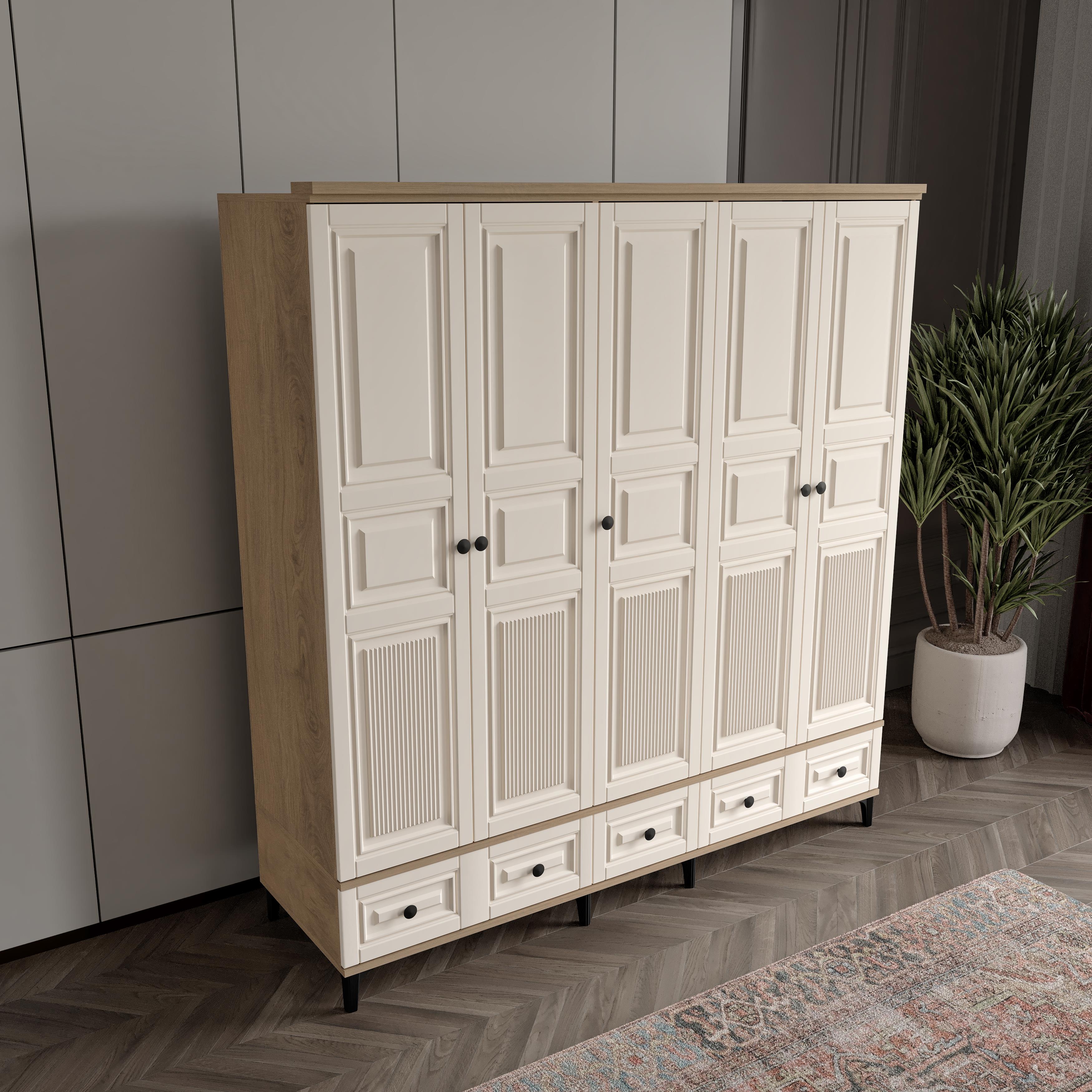  ZÜMER 5 KAPILI DOLAP %100 MDF