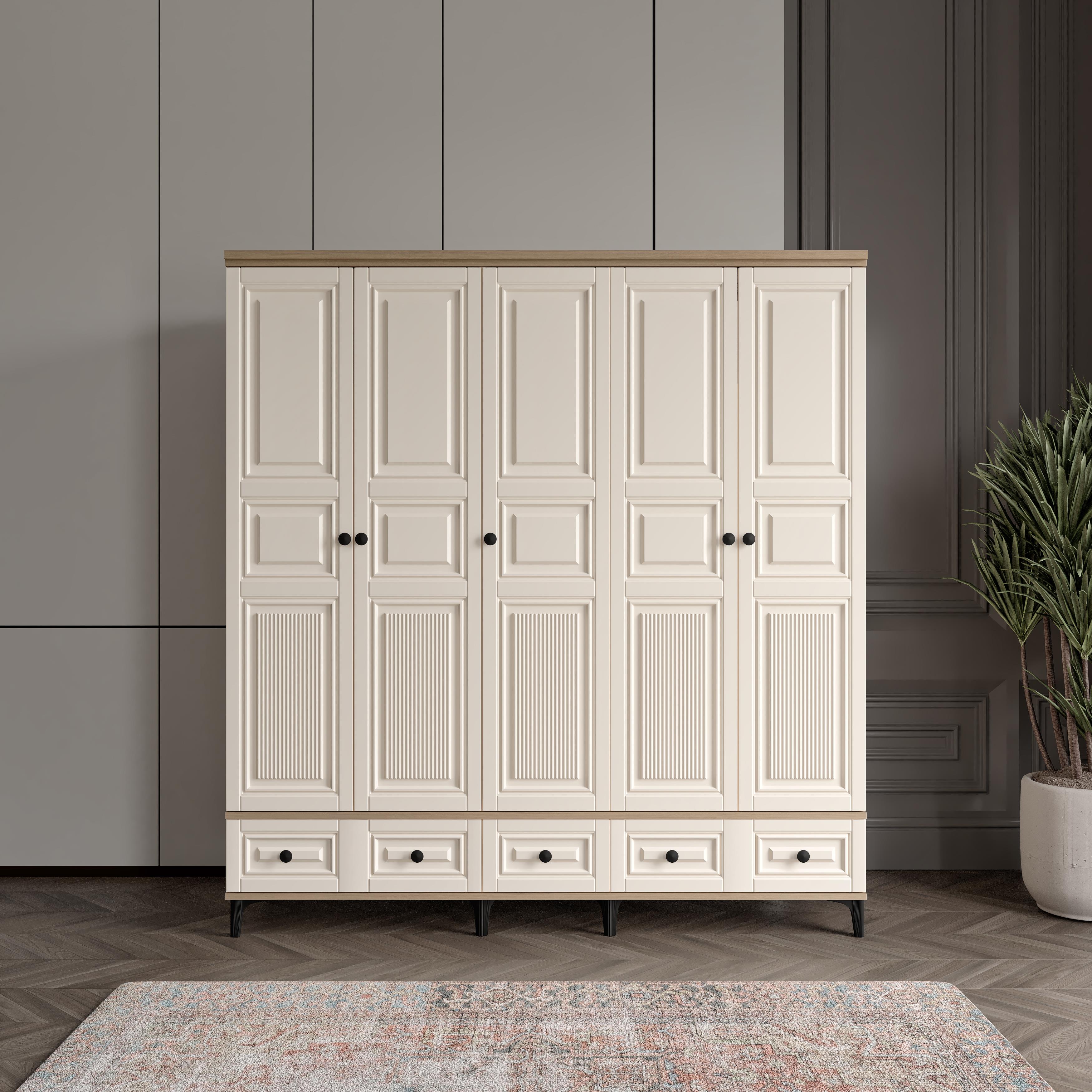  ZÜMER 5 KAPILI DOLAP %100 MDF