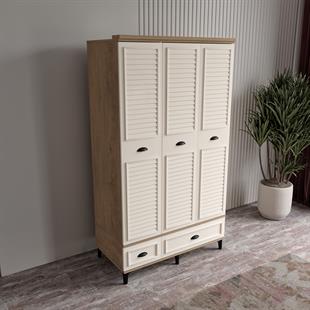  ÇAKRA 3 KAPILI DOLAP %100 MDF