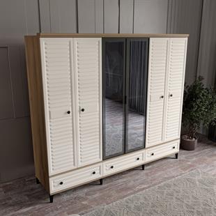  KİSRA 6 KAPILI DOLAP %100 MDF