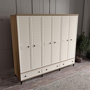  KİSRA 6 KAPILI DOLAP %100 MDF