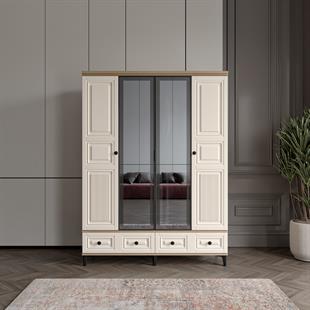  ZÜMER 4 KAPILI DOLAP %100 MDF