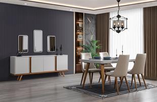 DUBAİ CEVİZ YEMEK MASASI