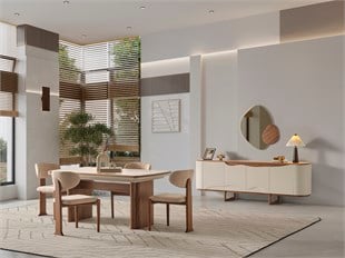 LUNA CEVİZ MASA 4 SANDALYE