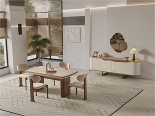LUNA CEVİZ MASA 4 SANDALYE