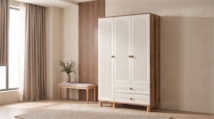 ZM-30 Ceviz Aytaşı 3 Kapılı Dolap %100 MDF