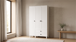 ZM-35 Beyaz 3 Kapılı Dolap %100 MDF