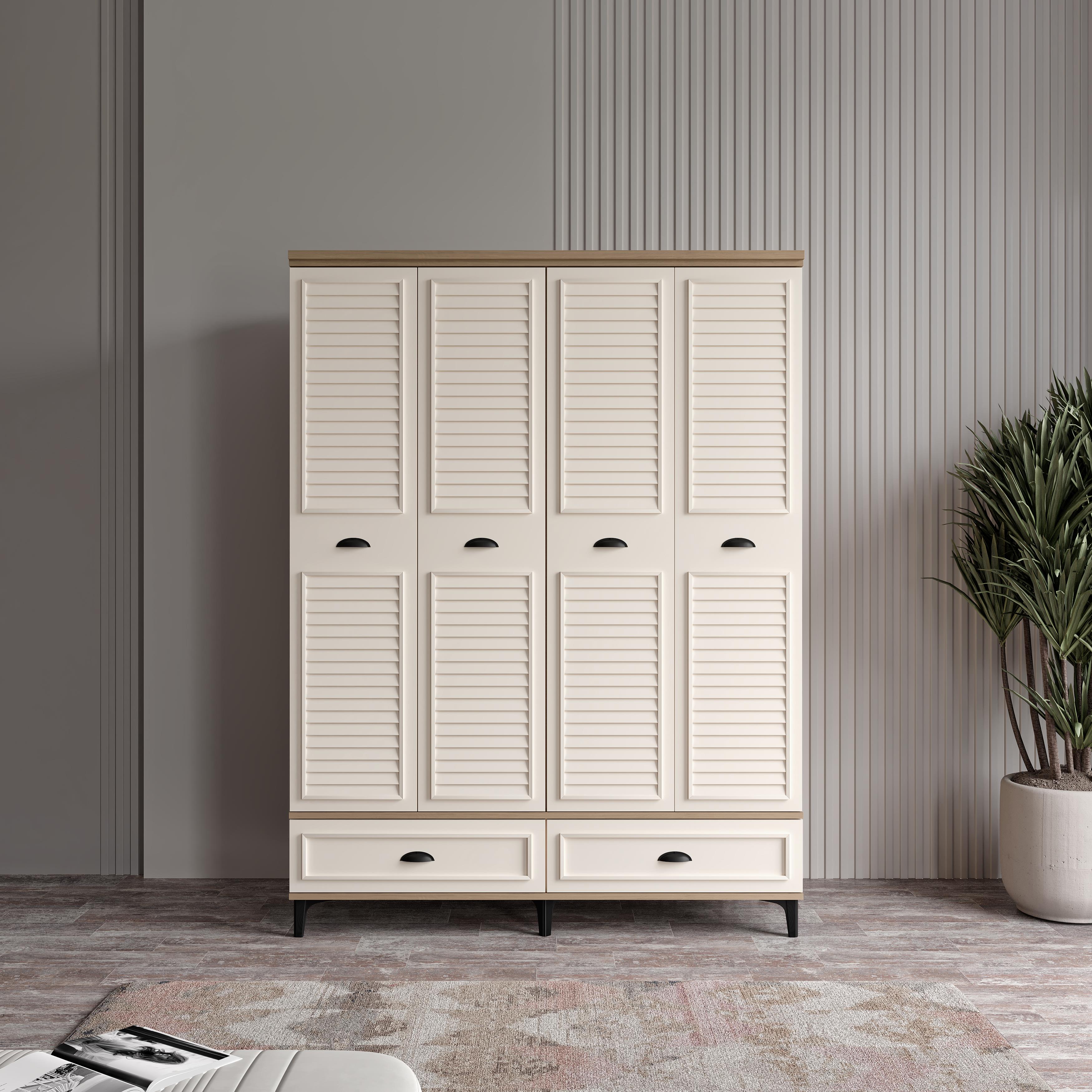  ÇAKRA 4 KAPILI DOLAP %100 MDF