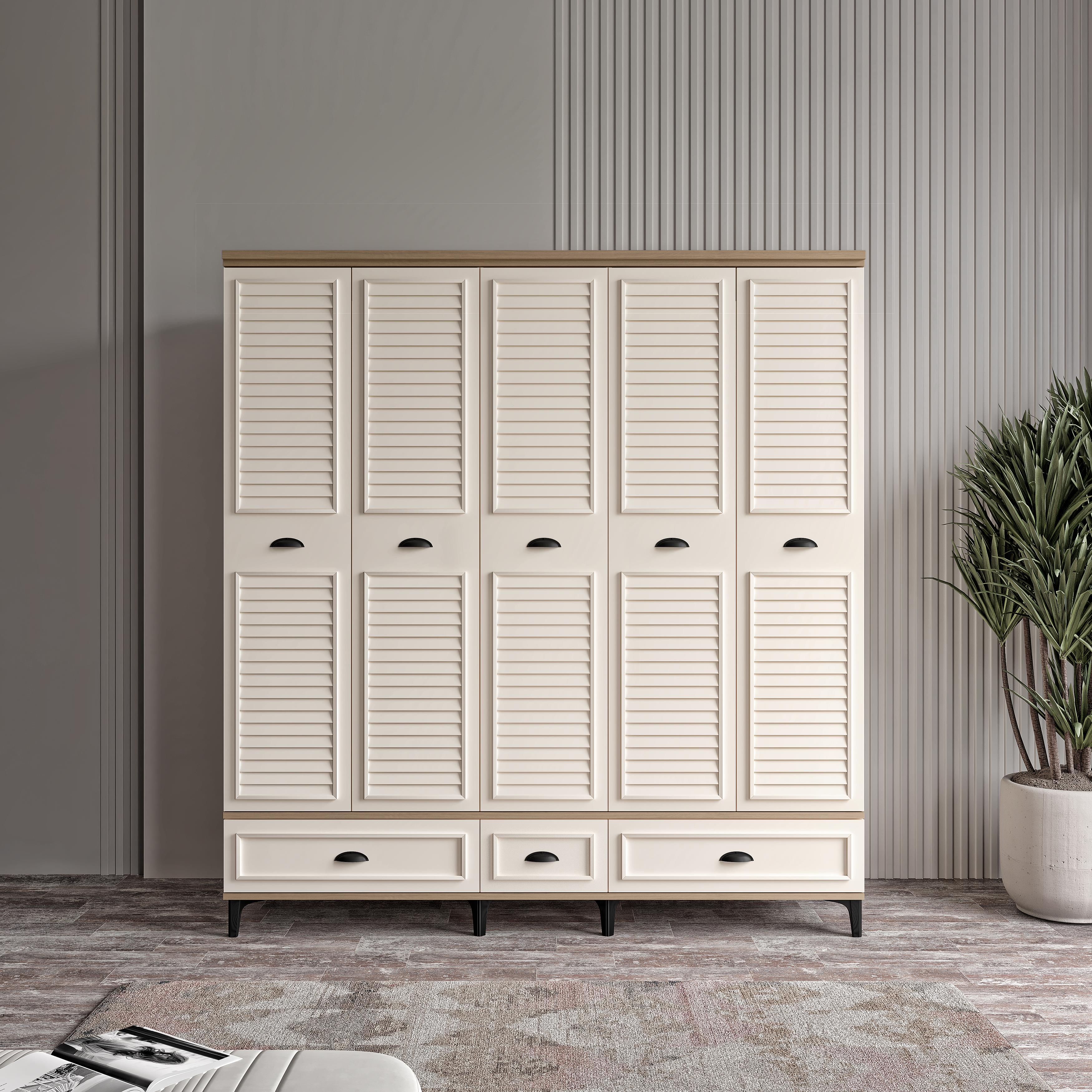  ÇAKRA 5 KAPILI DOLAP %100 MDF