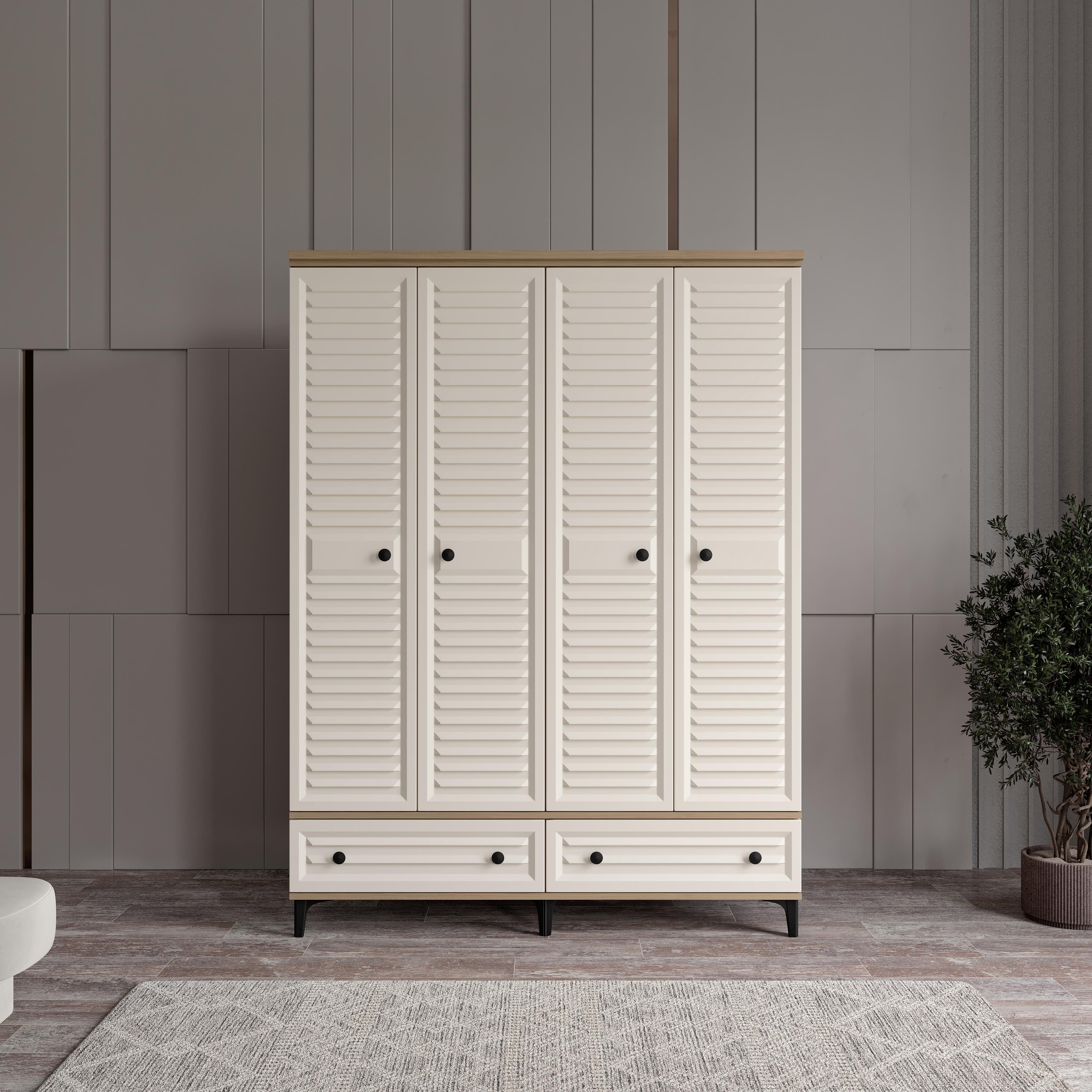  KİSRA 4 KAPILI DOLAP %100 MDF