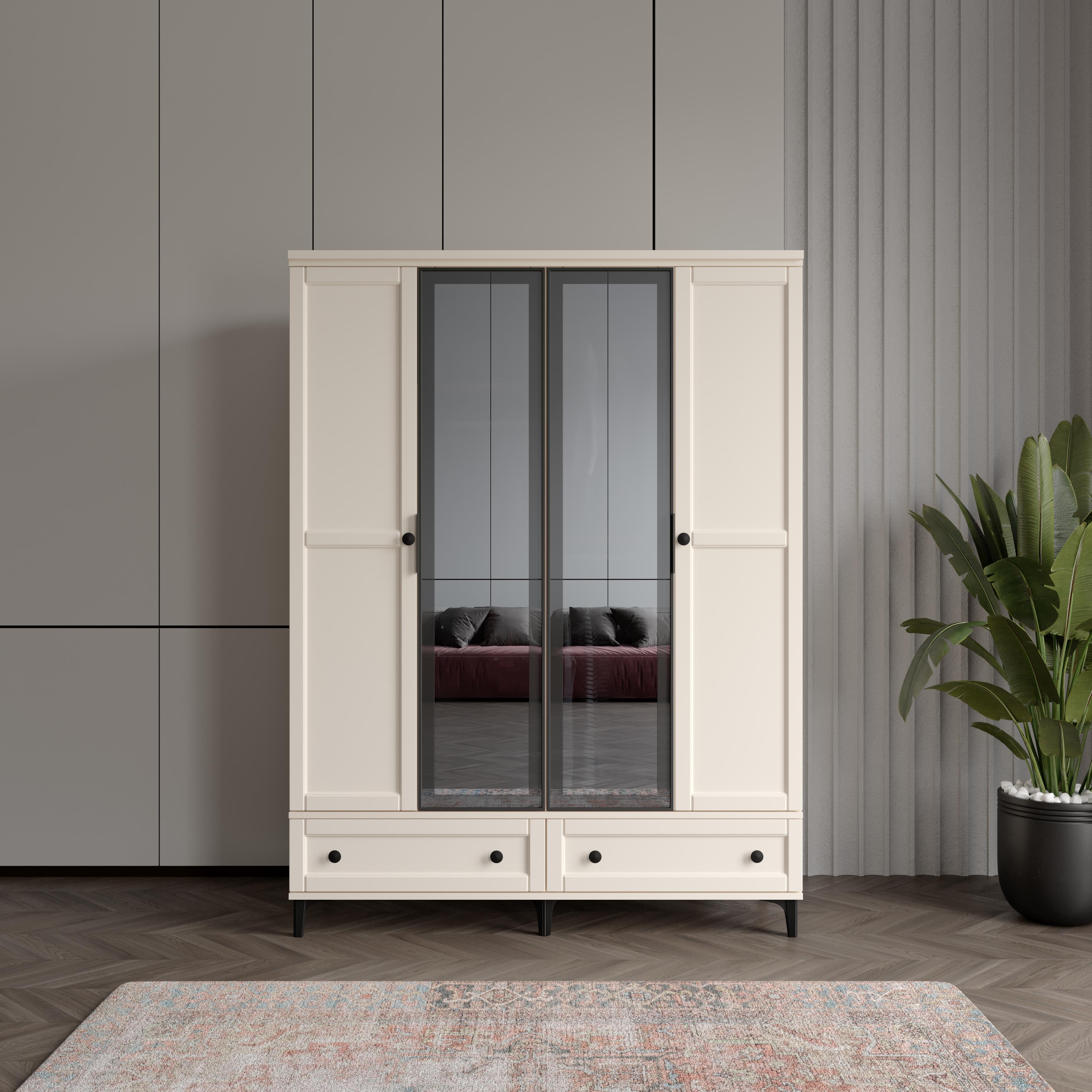  SARDUNYA AYTAŞI 4 KAPILI DOLAP %100 MDF