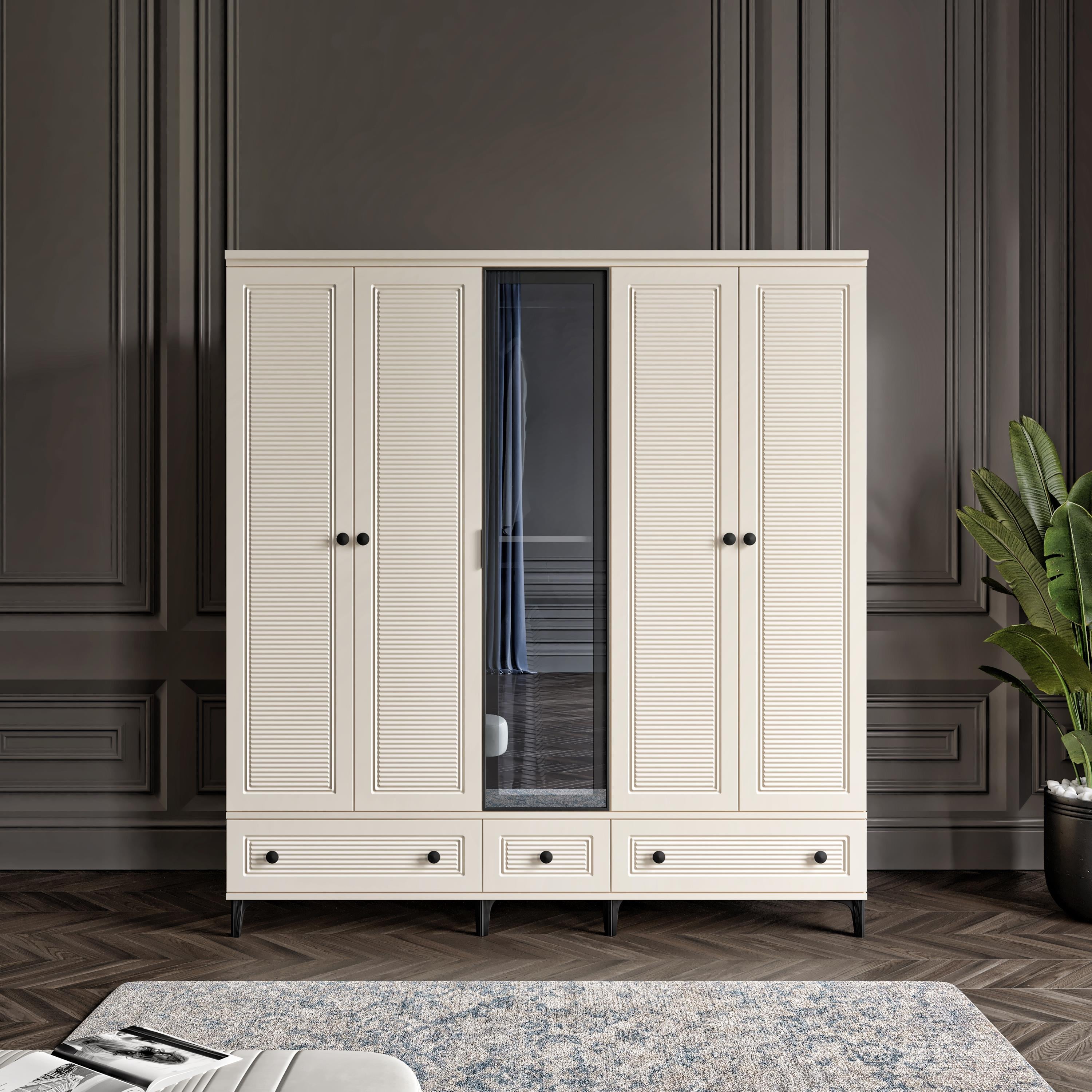  ZÜHRE 5 KAPILI DOLAP %100 MDF