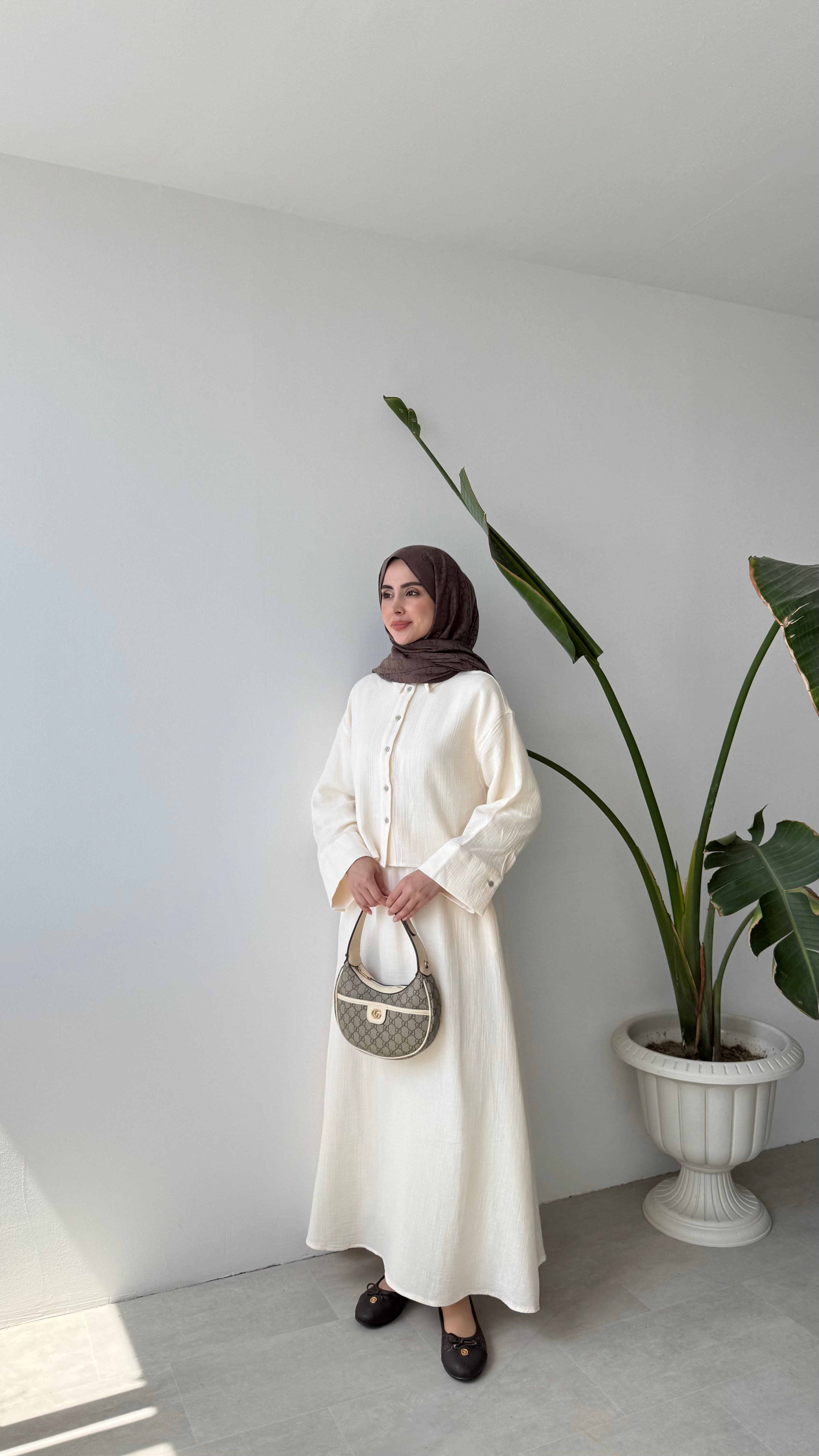  MÜSLİN ETEK TAKIM - EKRU