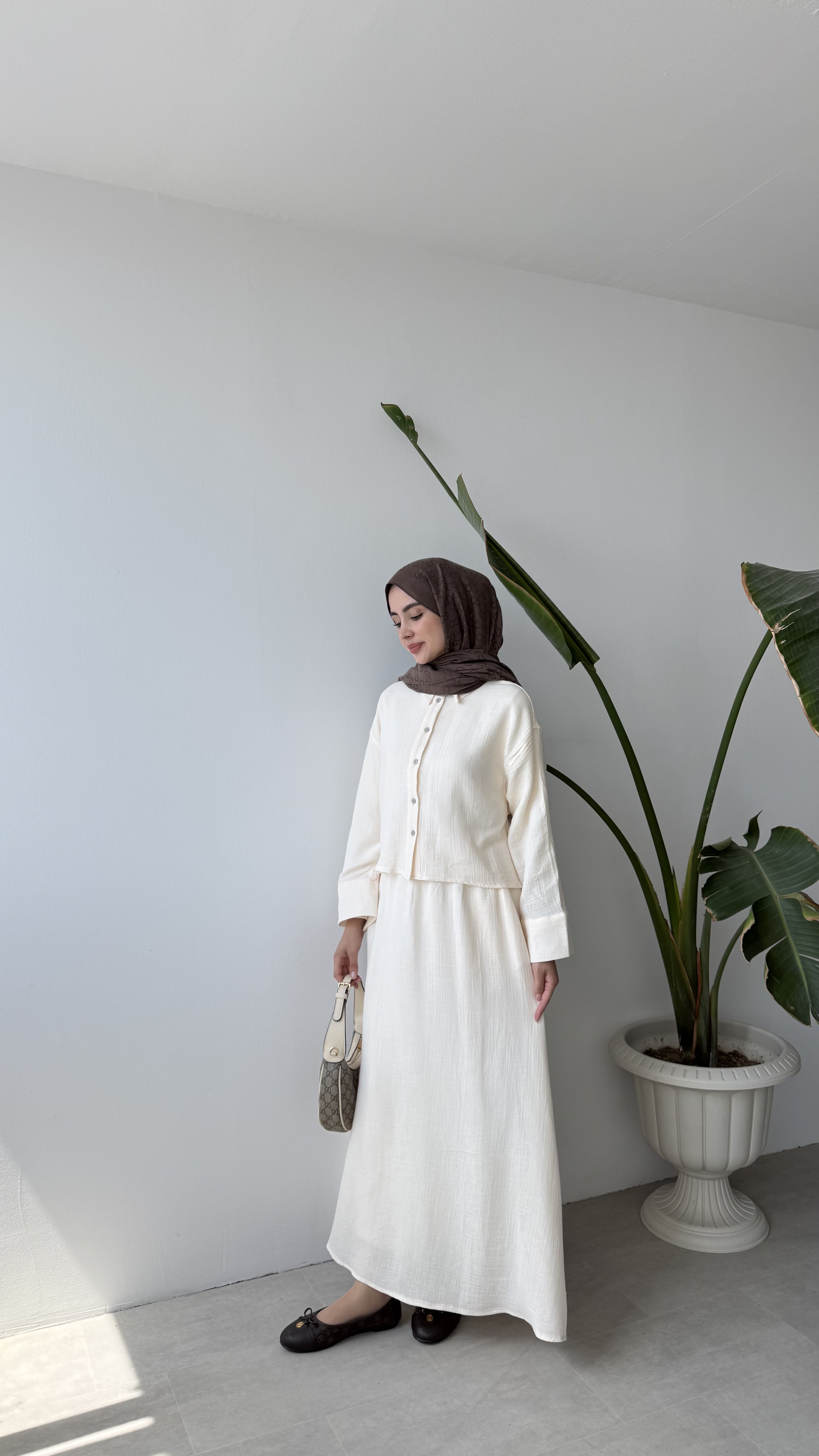  MÜSLİN ETEK TAKIM - EKRU