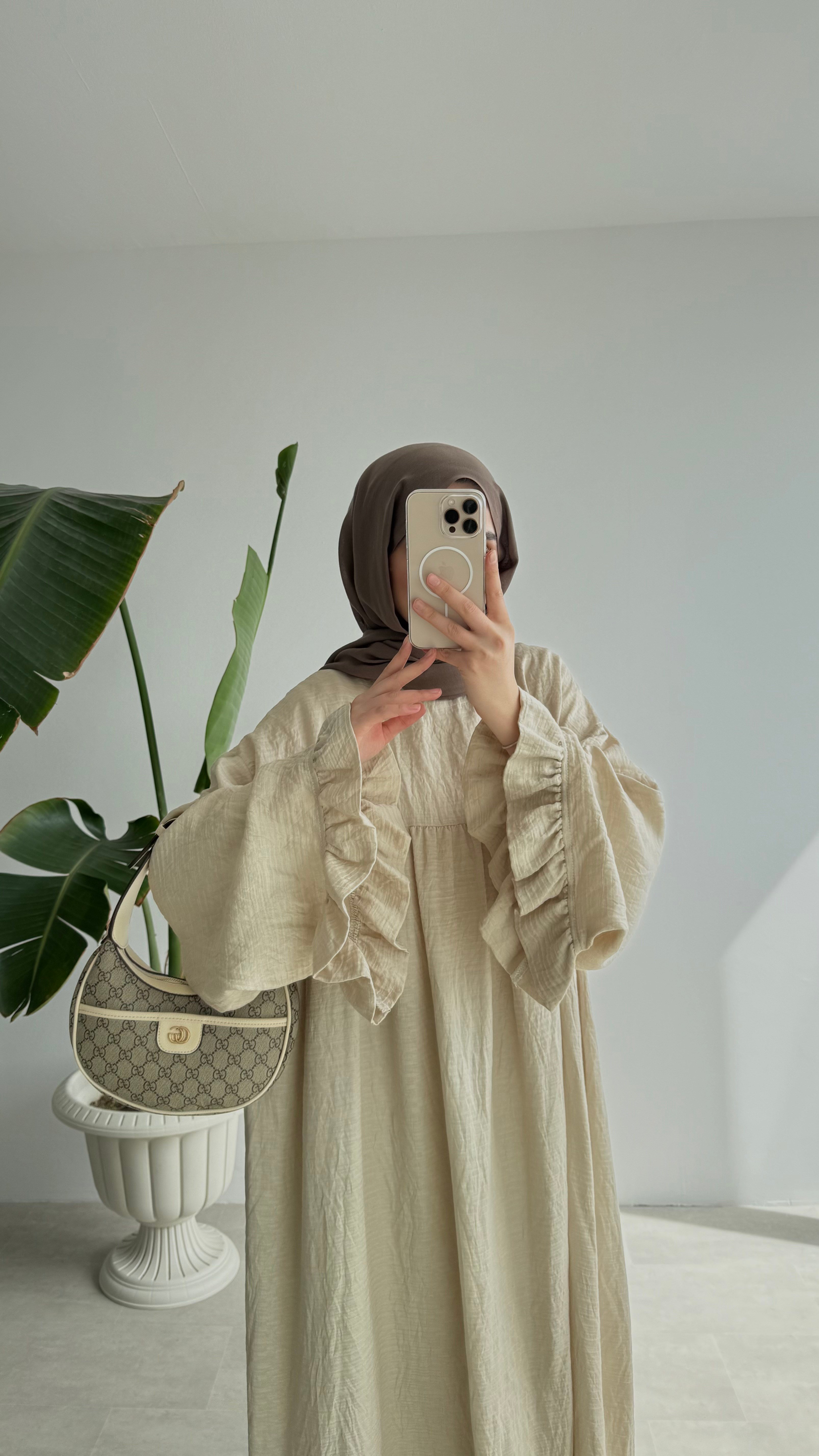 FİORE İTHAL MODAL ELBİSE - BEJ