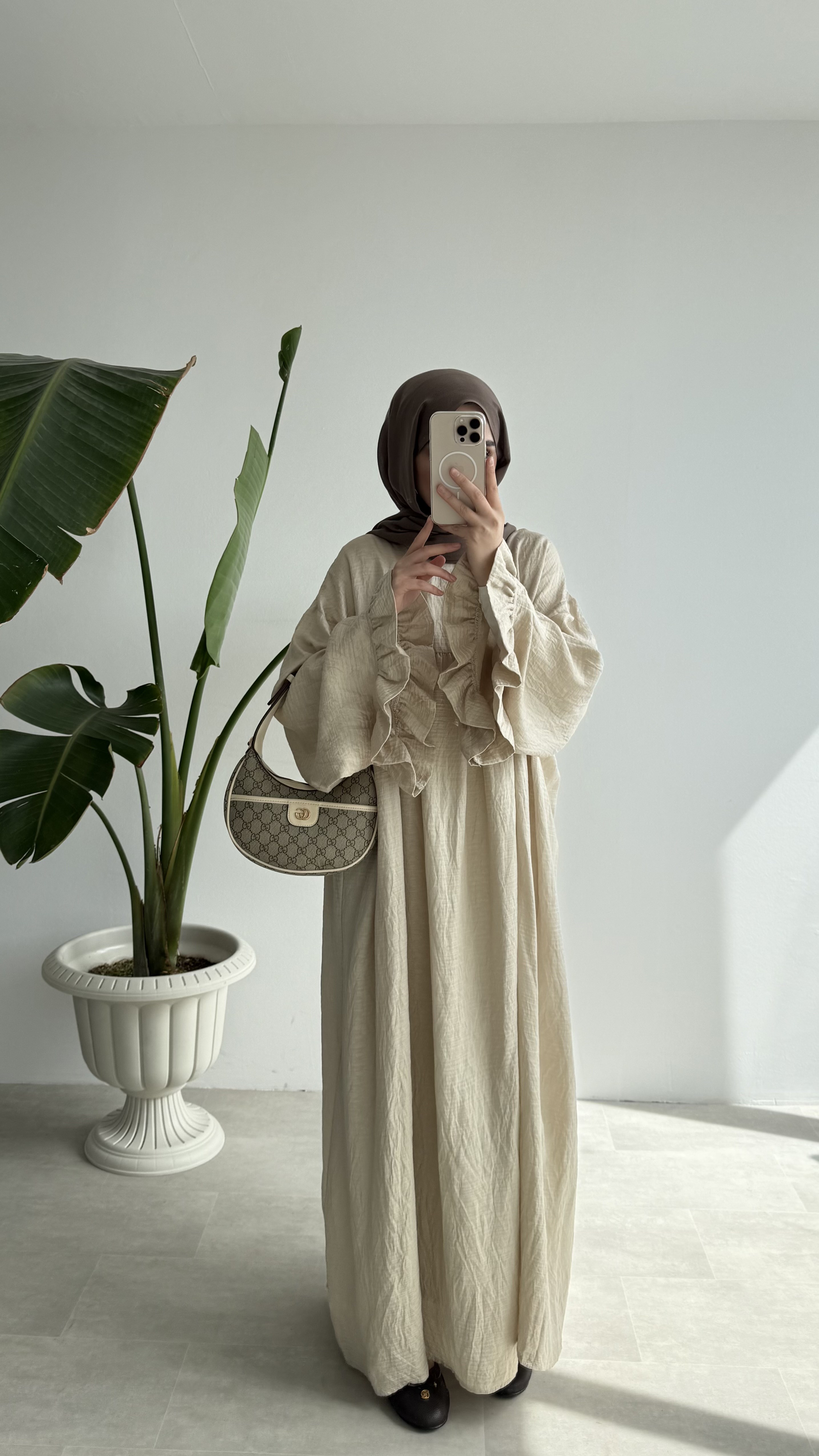 FİORE İTHAL MODAL ELBİSE - BEJ