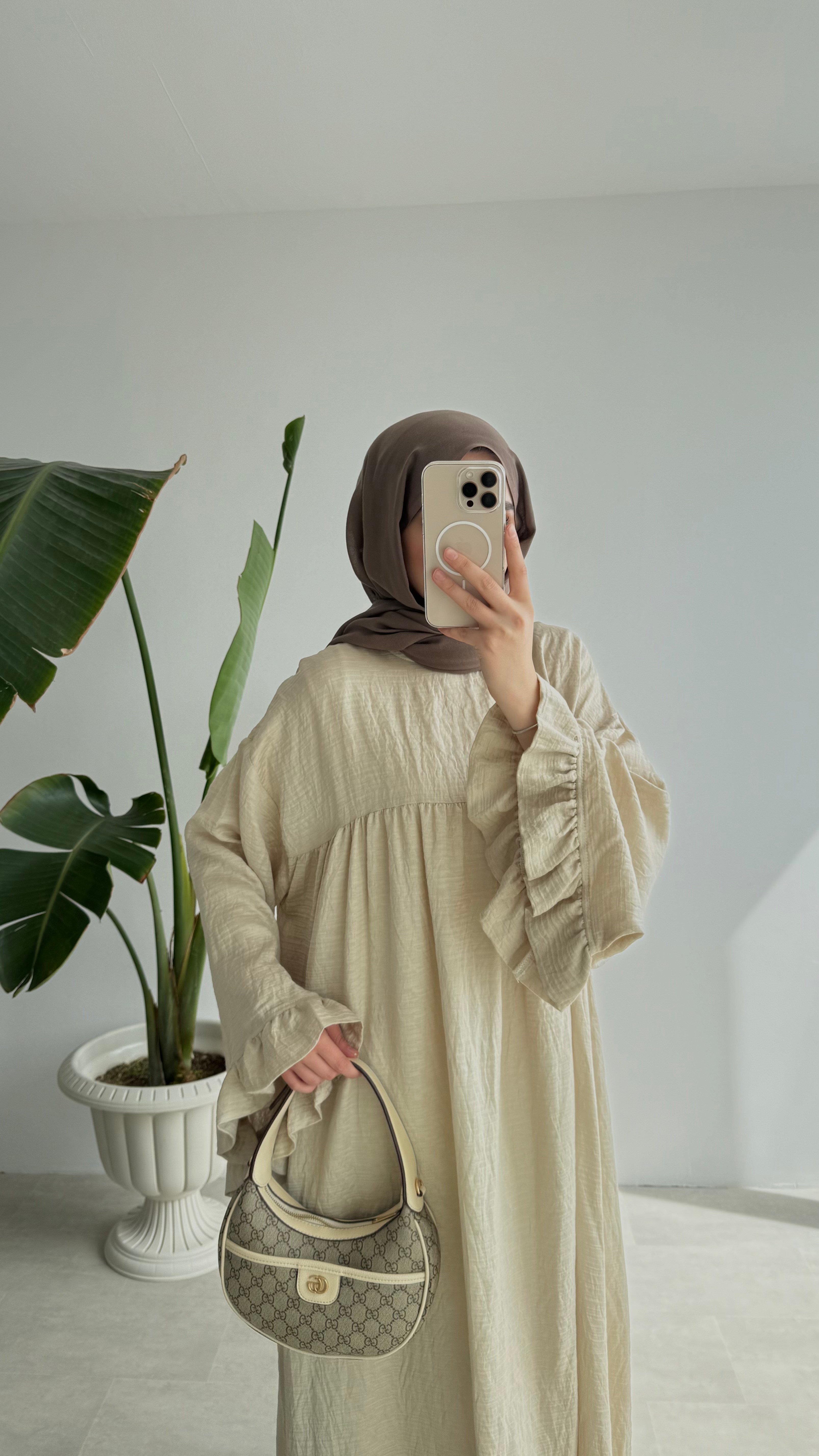 FİORE İTHAL MODAL ELBİSE - BEJ