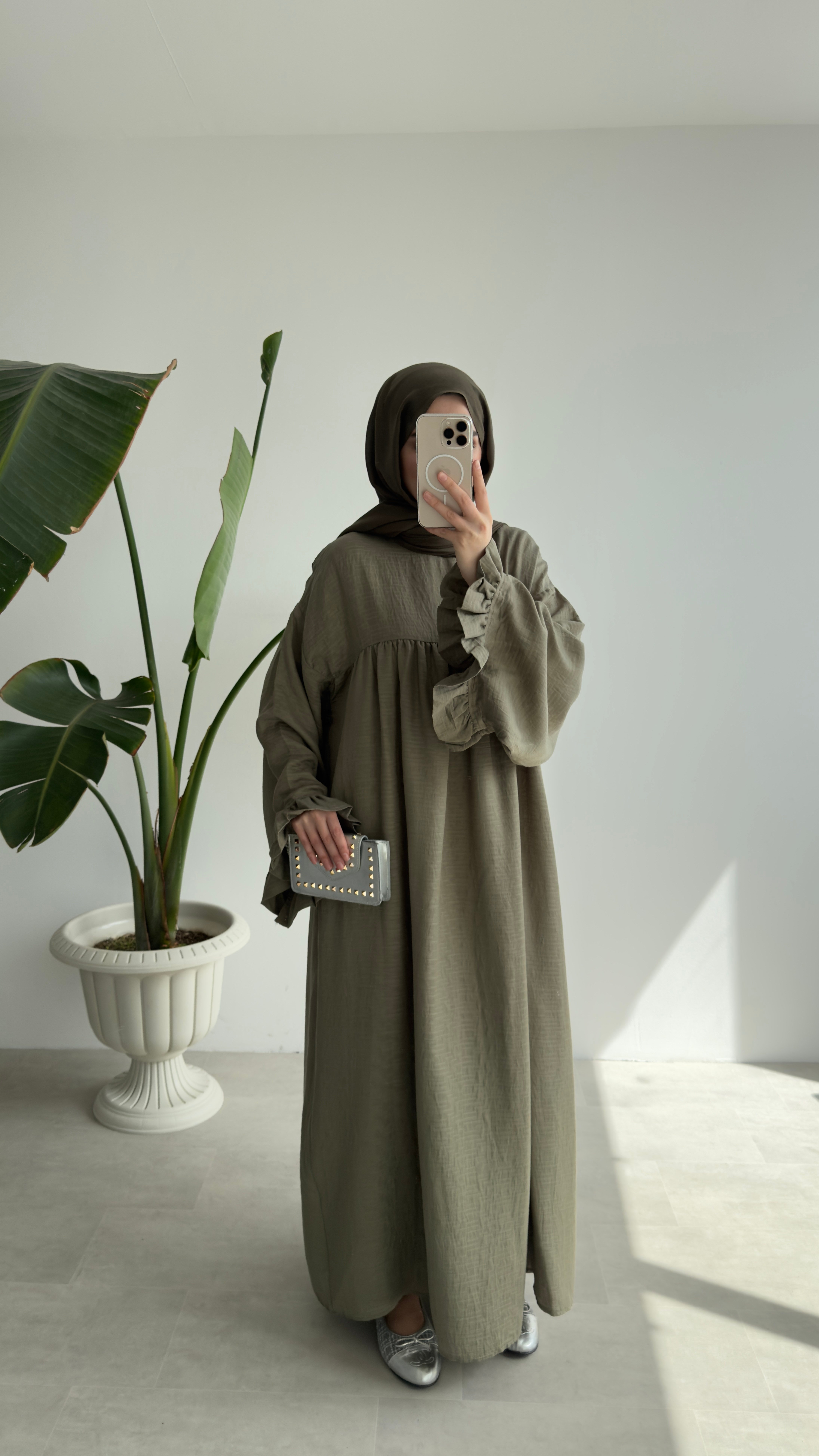 FİORE İTHAL MODAL ELBİSE - HAKİ