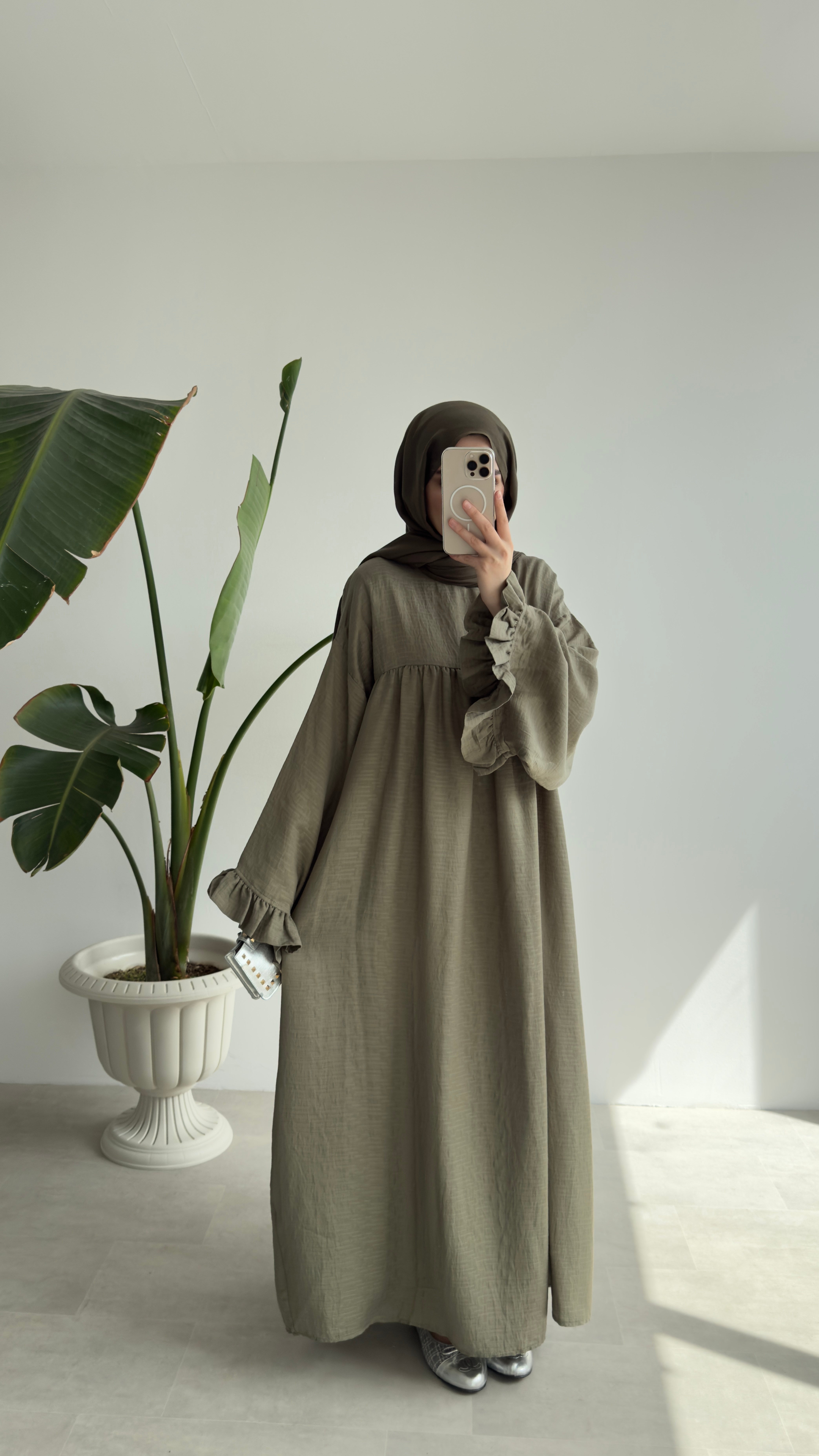 FİORE İTHAL MODAL ELBİSE - HAKİ