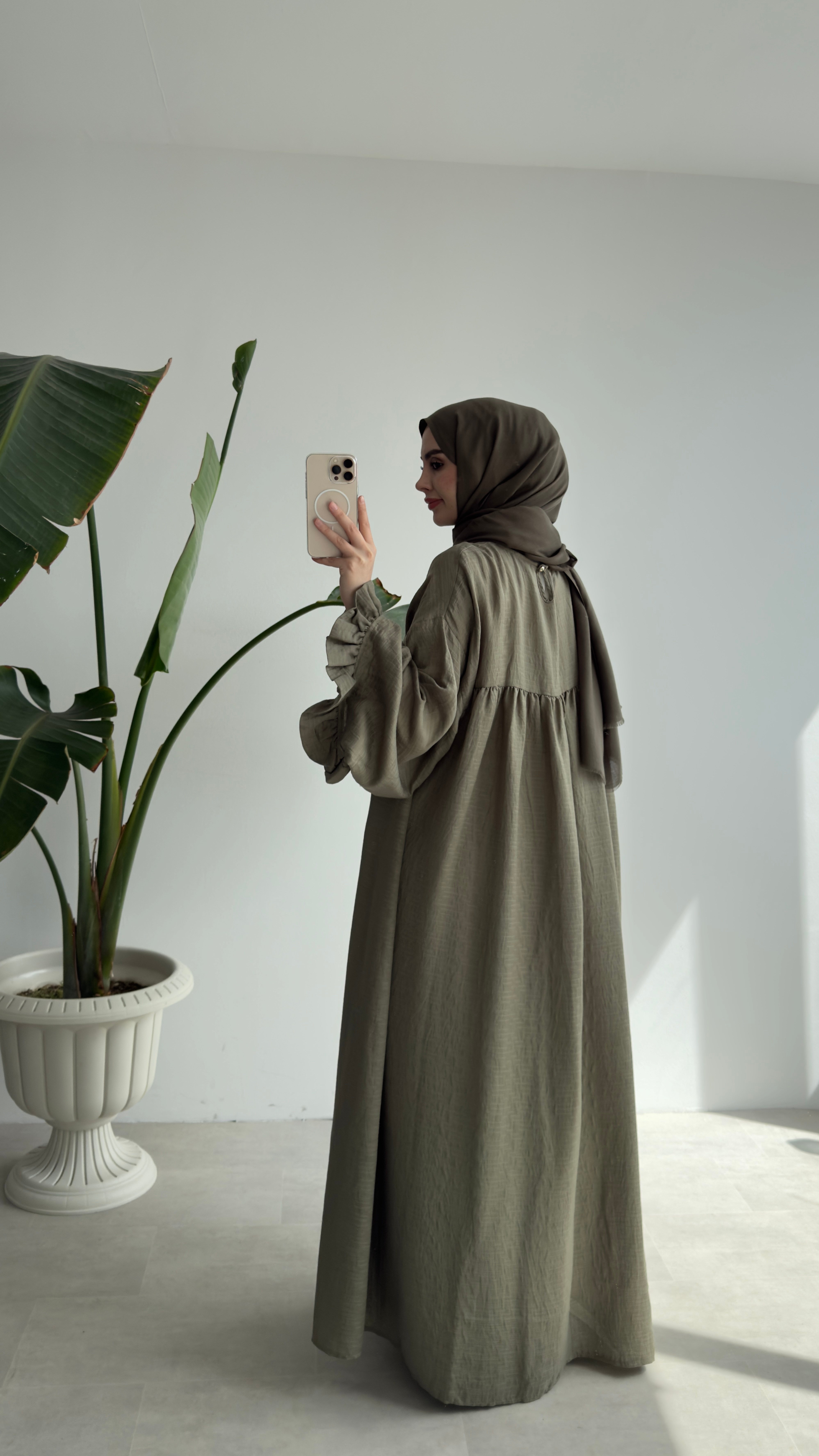 FİORE İTHAL MODAL ELBİSE - HAKİ