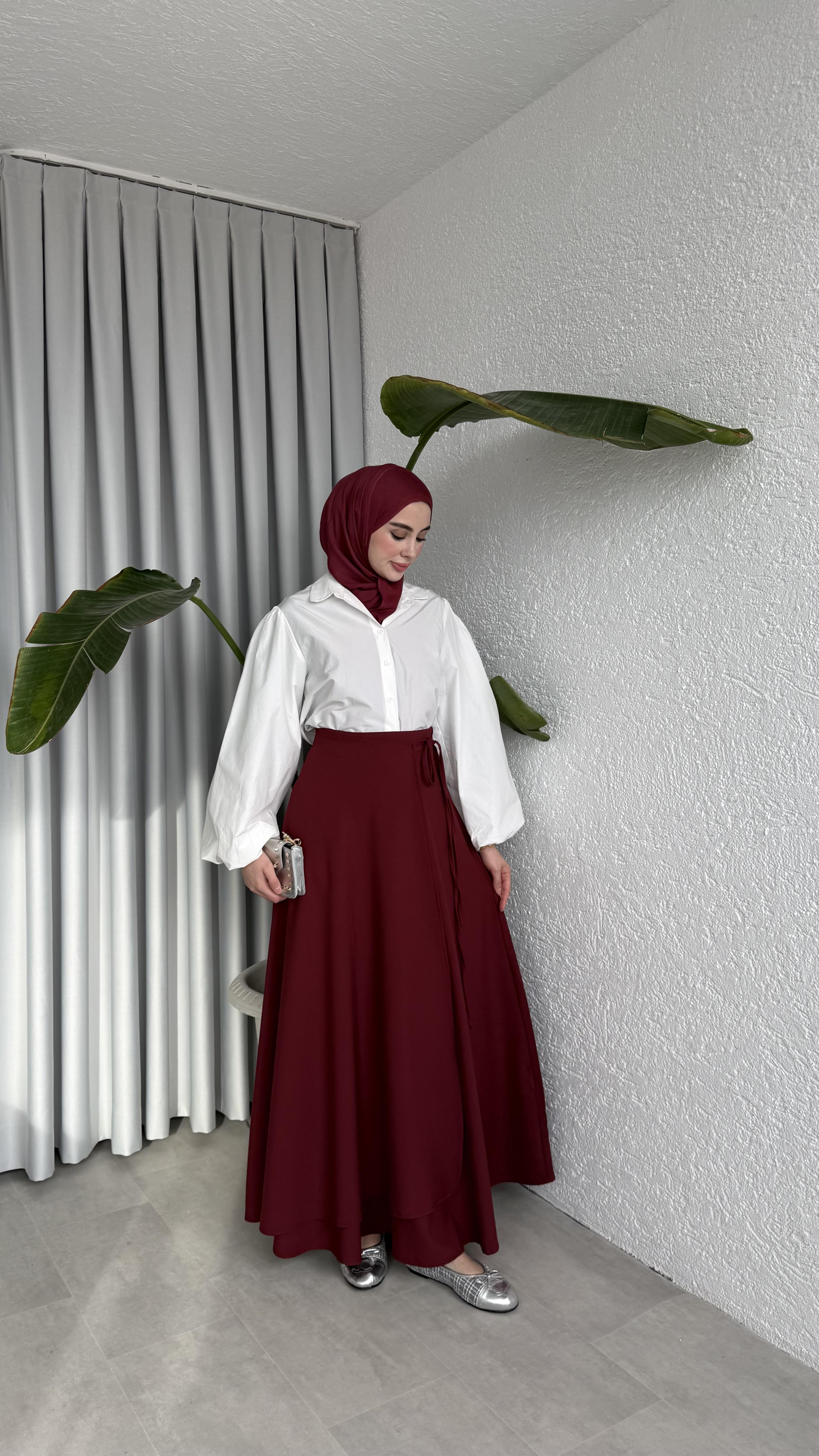 ANVELOP BAĞLAMALI ETEK - BORDO