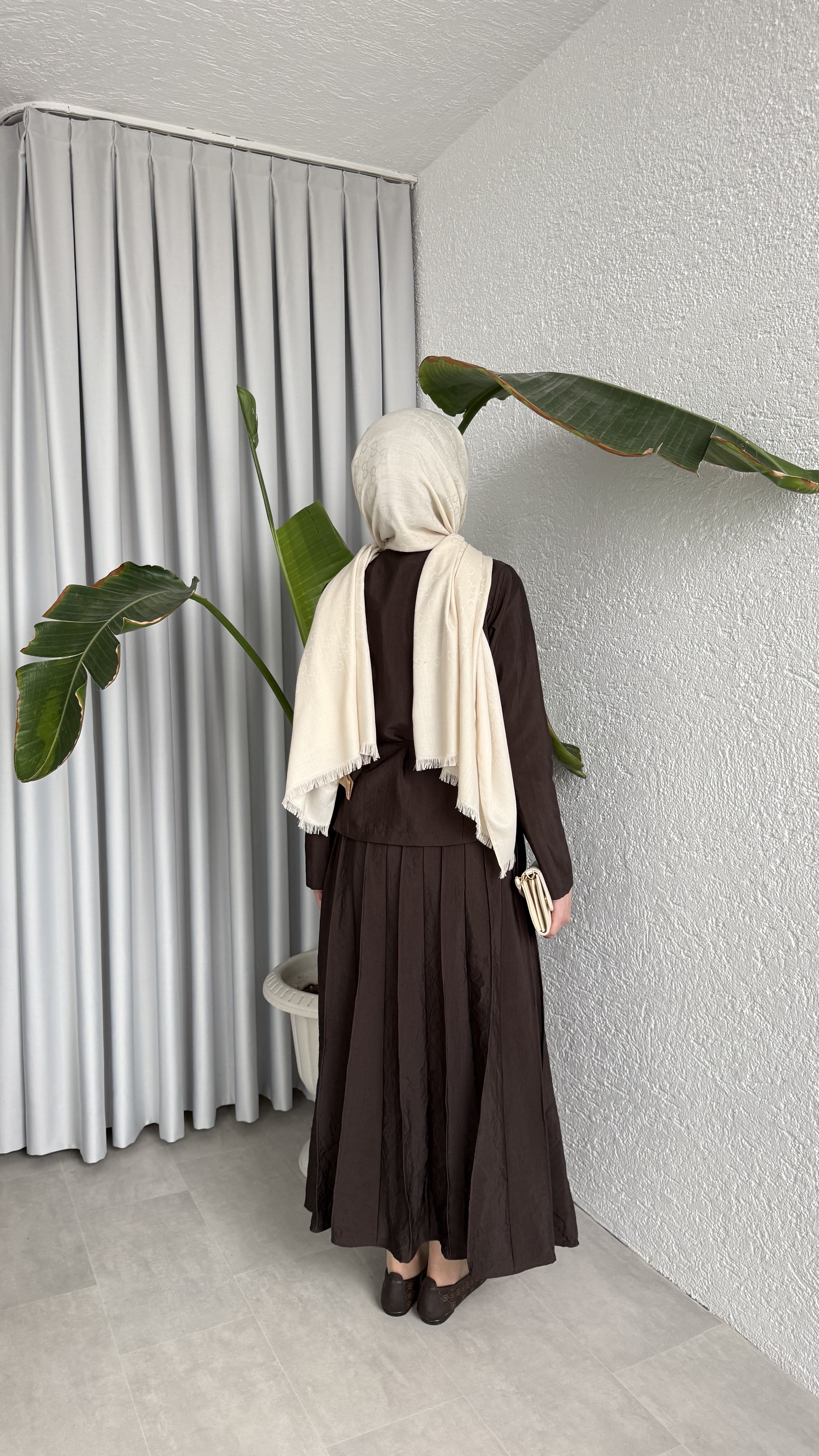 ALUNA ETEKLİ TAKIM - KAHVERENGİ