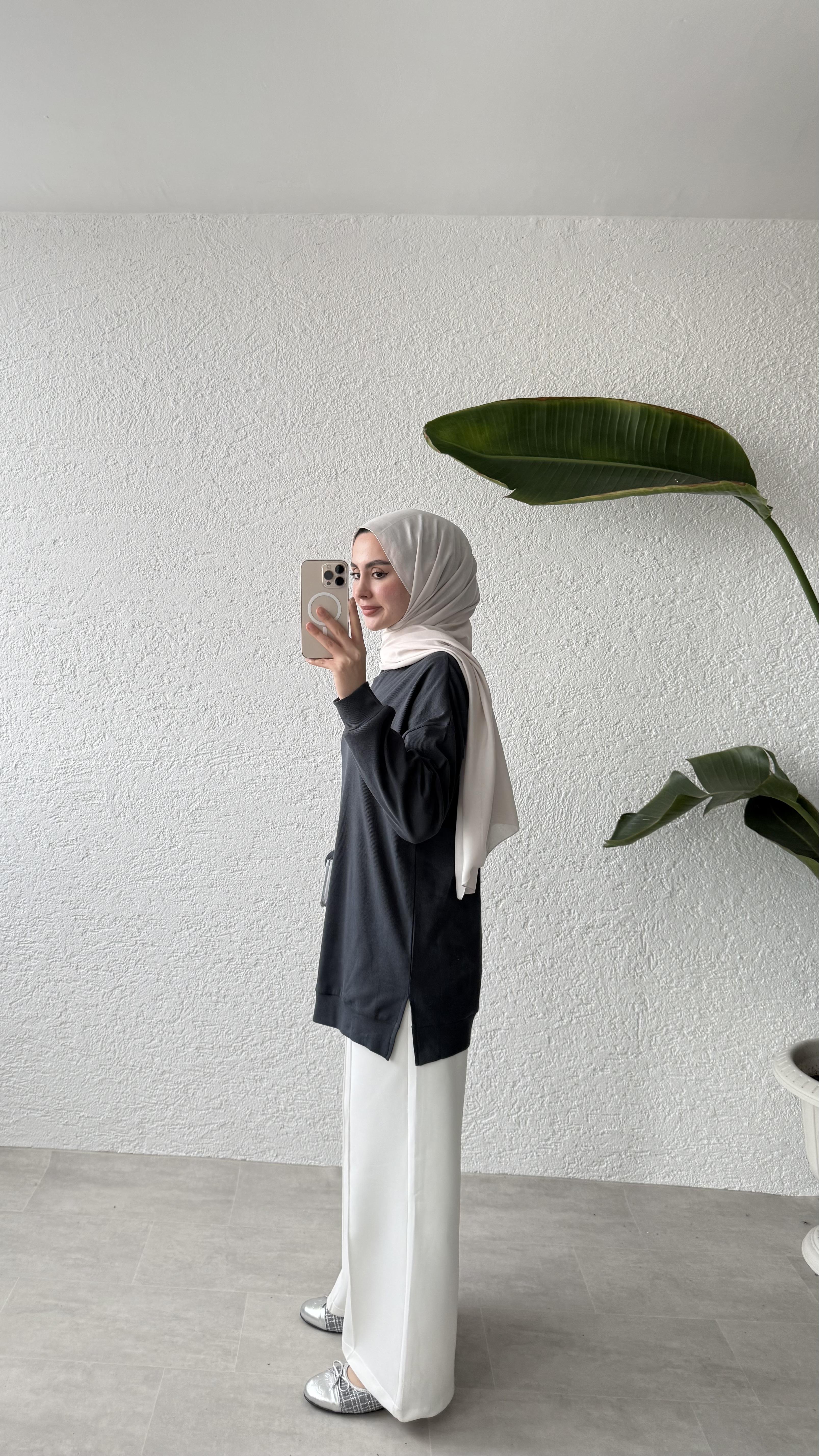 BASIC KAŞKORSE TUNİK - FÜME
