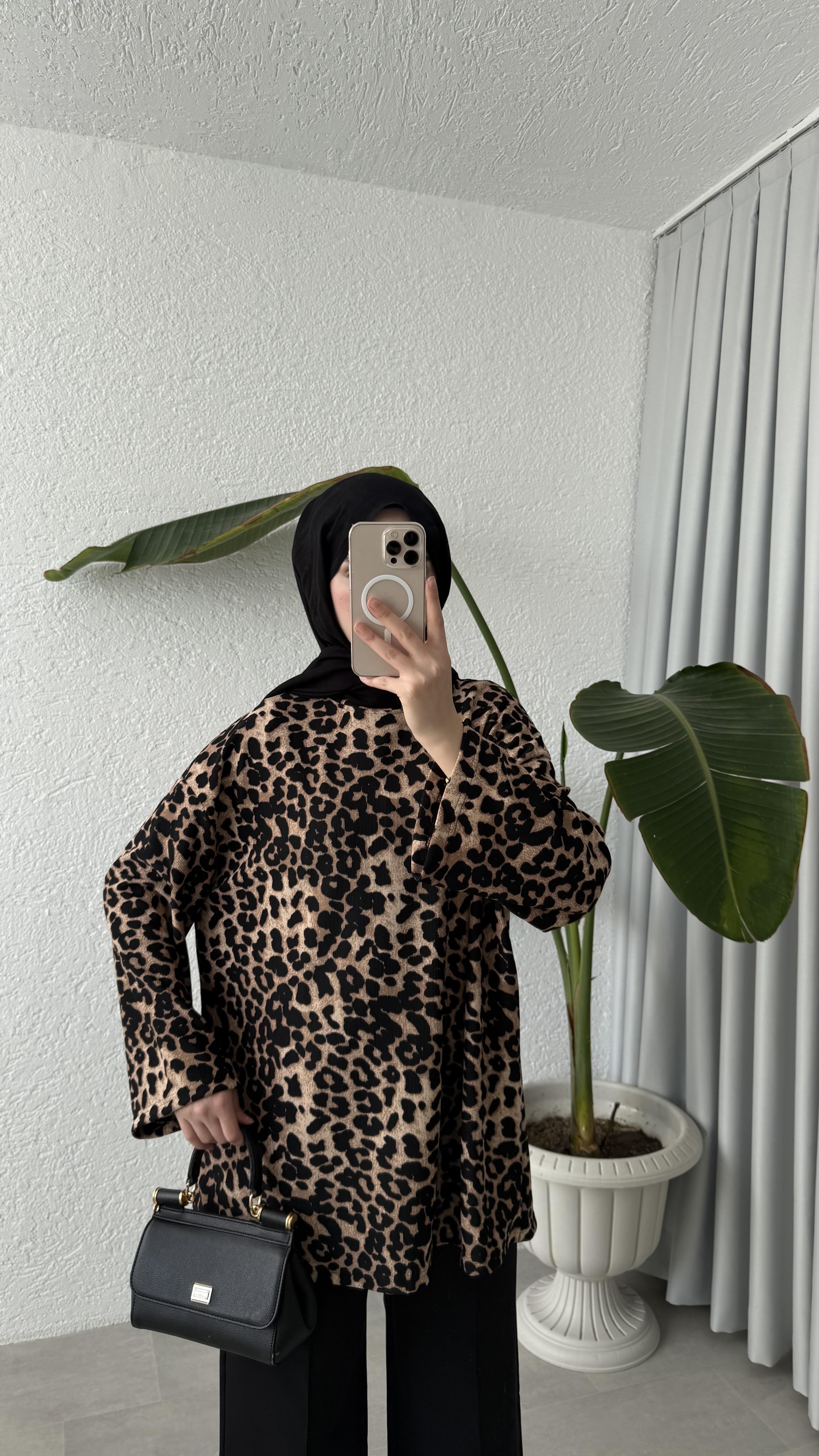 BASİC SWEAT -  LEOPAR DESEN 