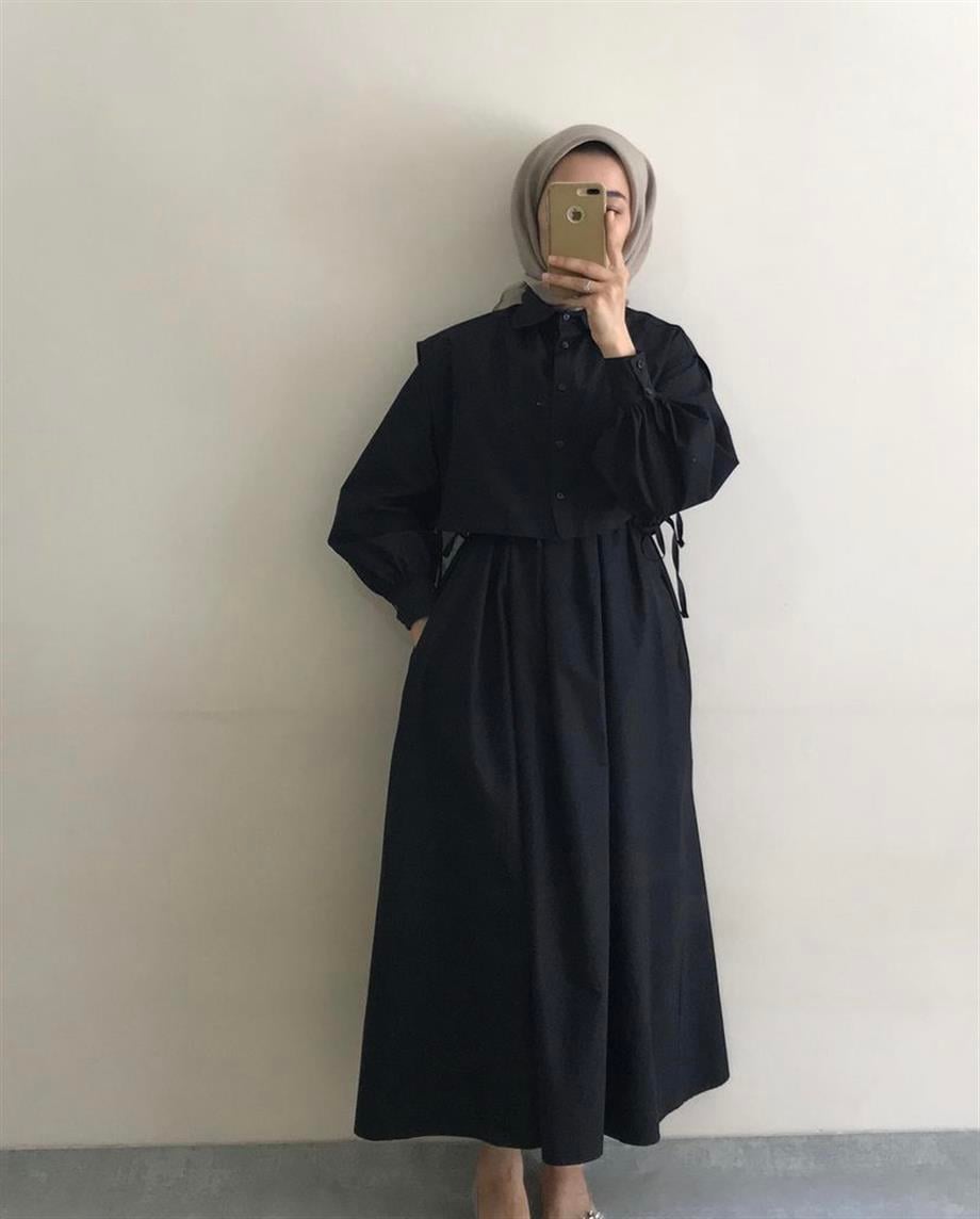 BOLEROLU ELBİSE SİYAH