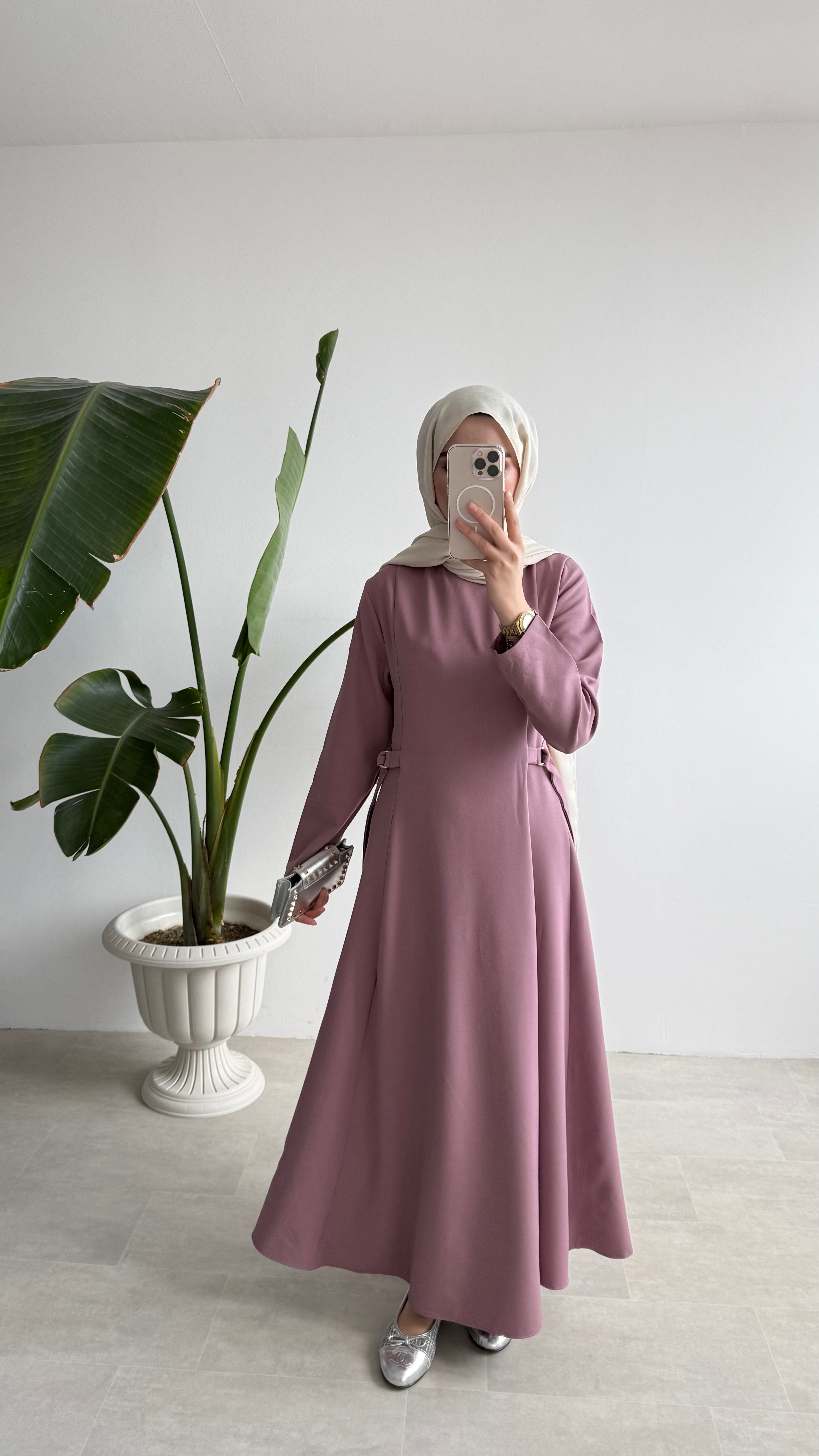 CLEO ELBİSE - GÜL KURUSU 