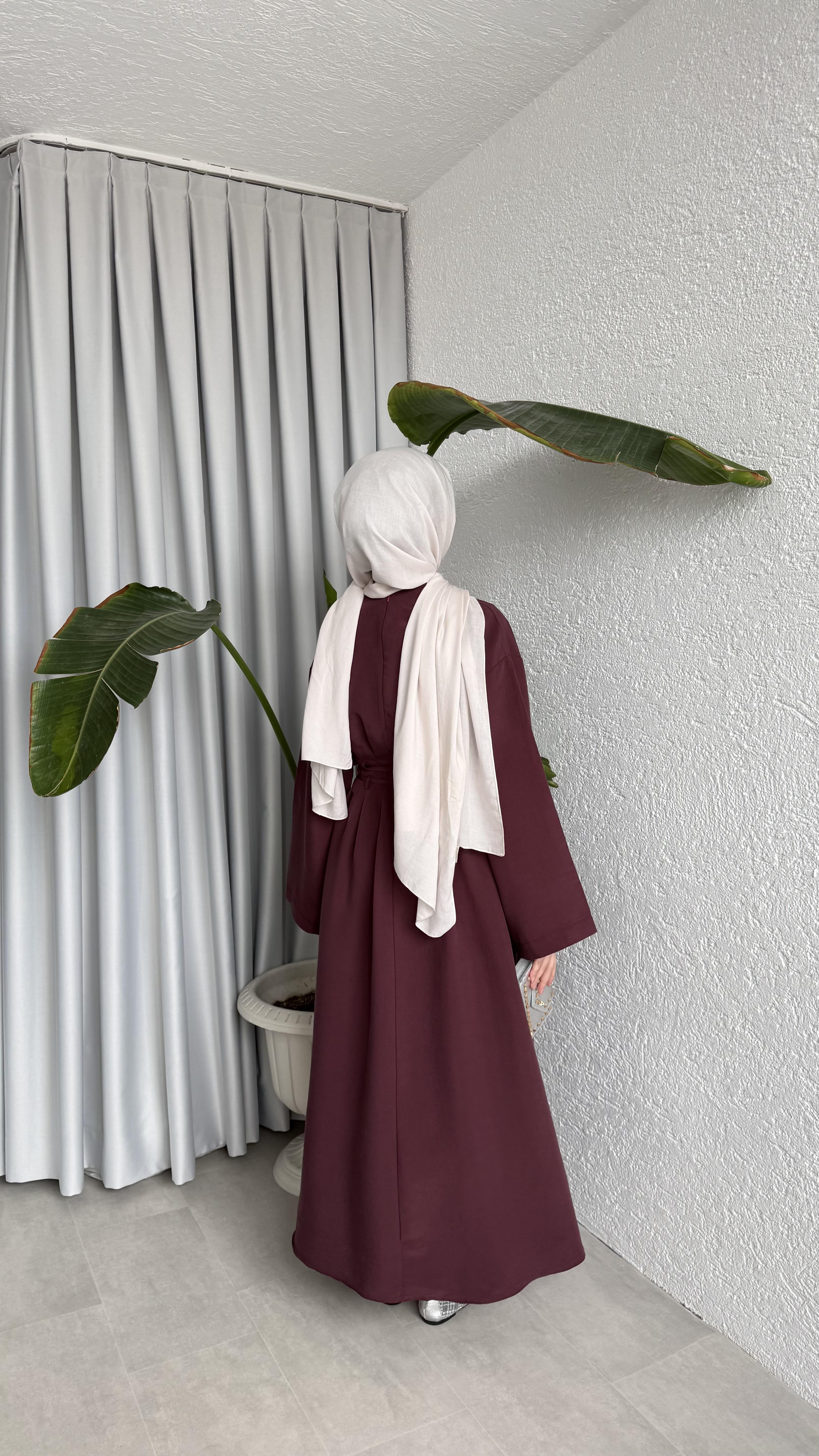 CUPRA BAĞLAMALI ELBİSE - MÜRDÜM