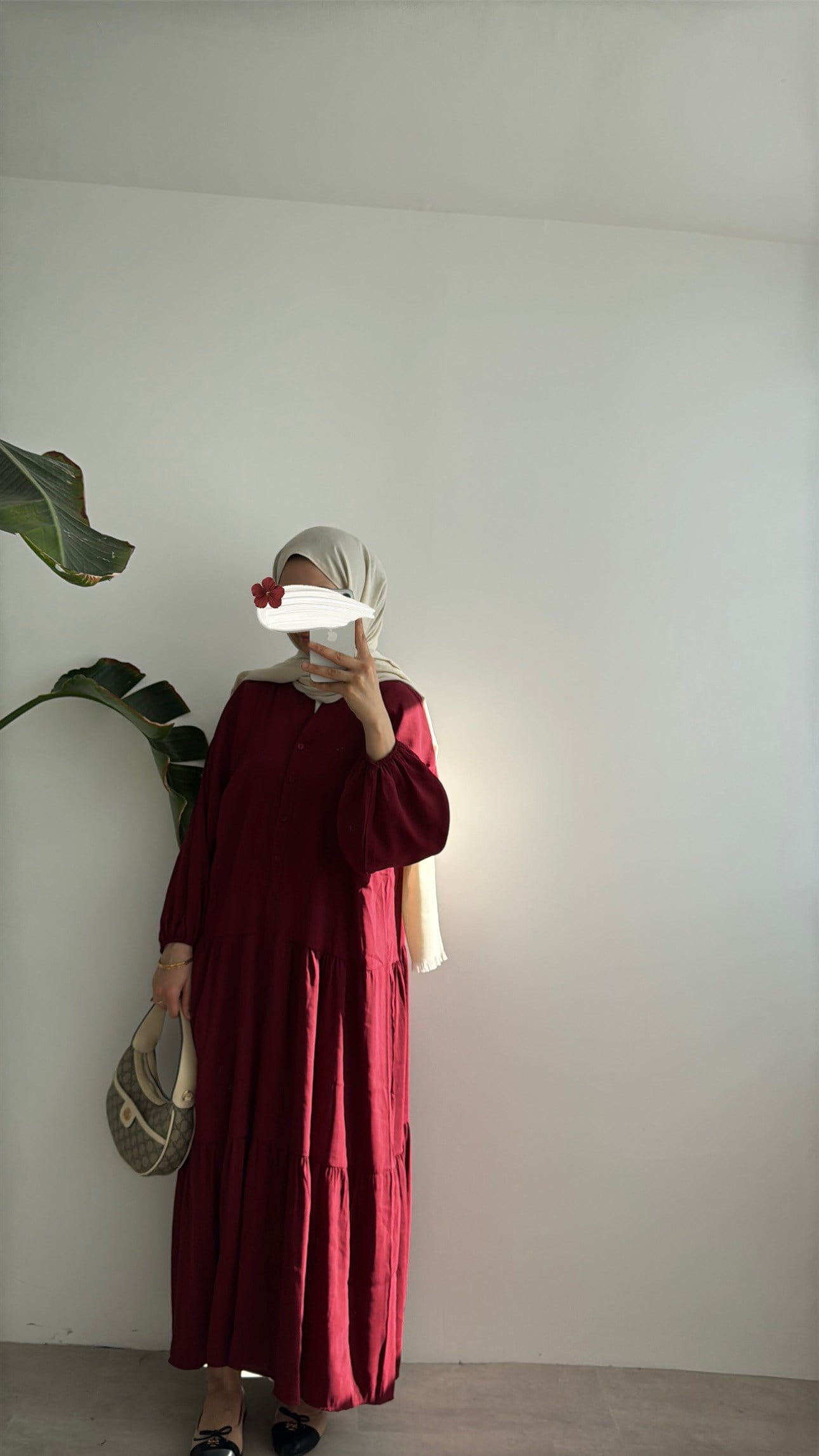 CUPRA KAT KAT ELBİSE - BORDO