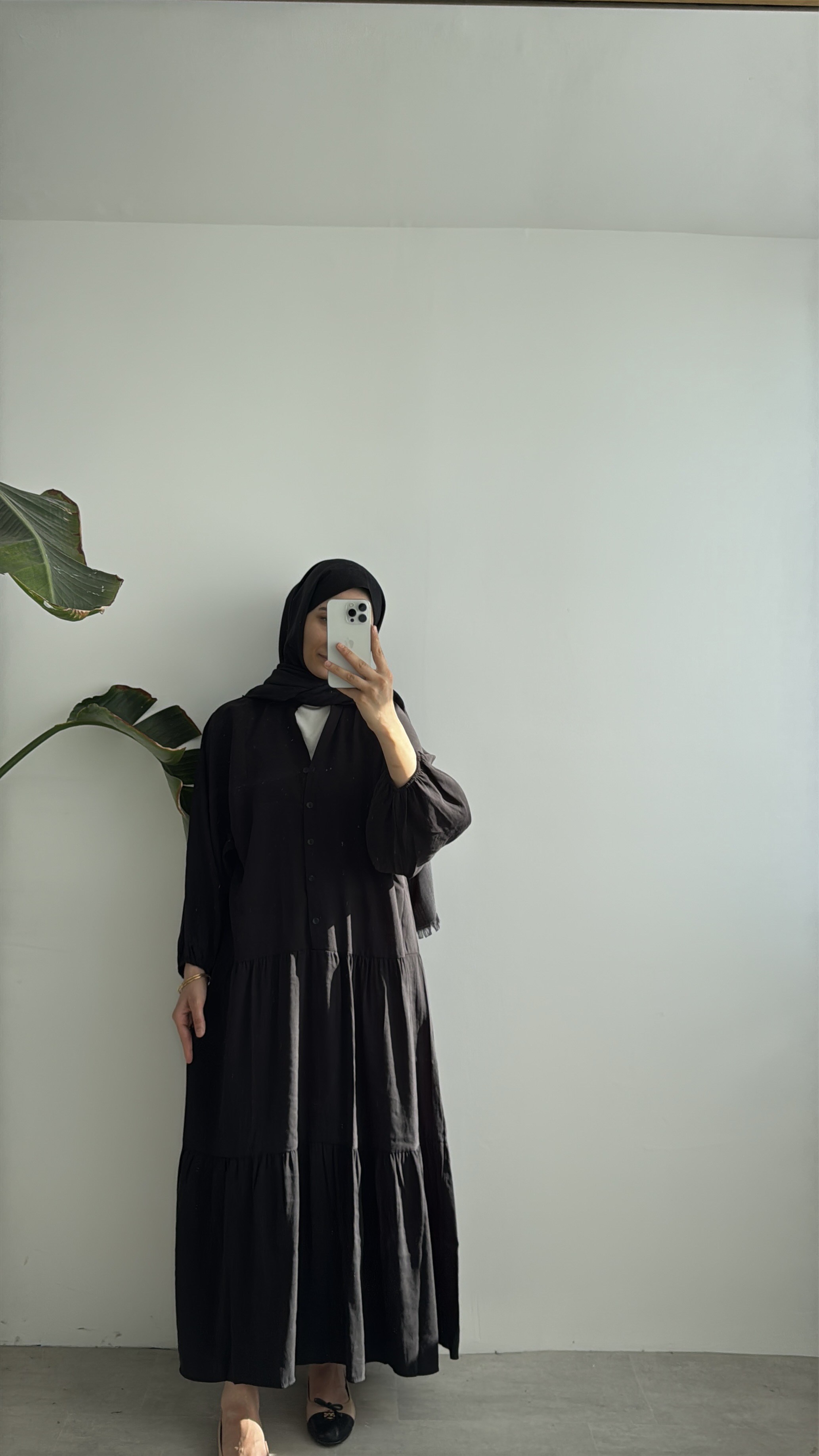 CUPRA KAT KAT ELBİSE - SİYAH