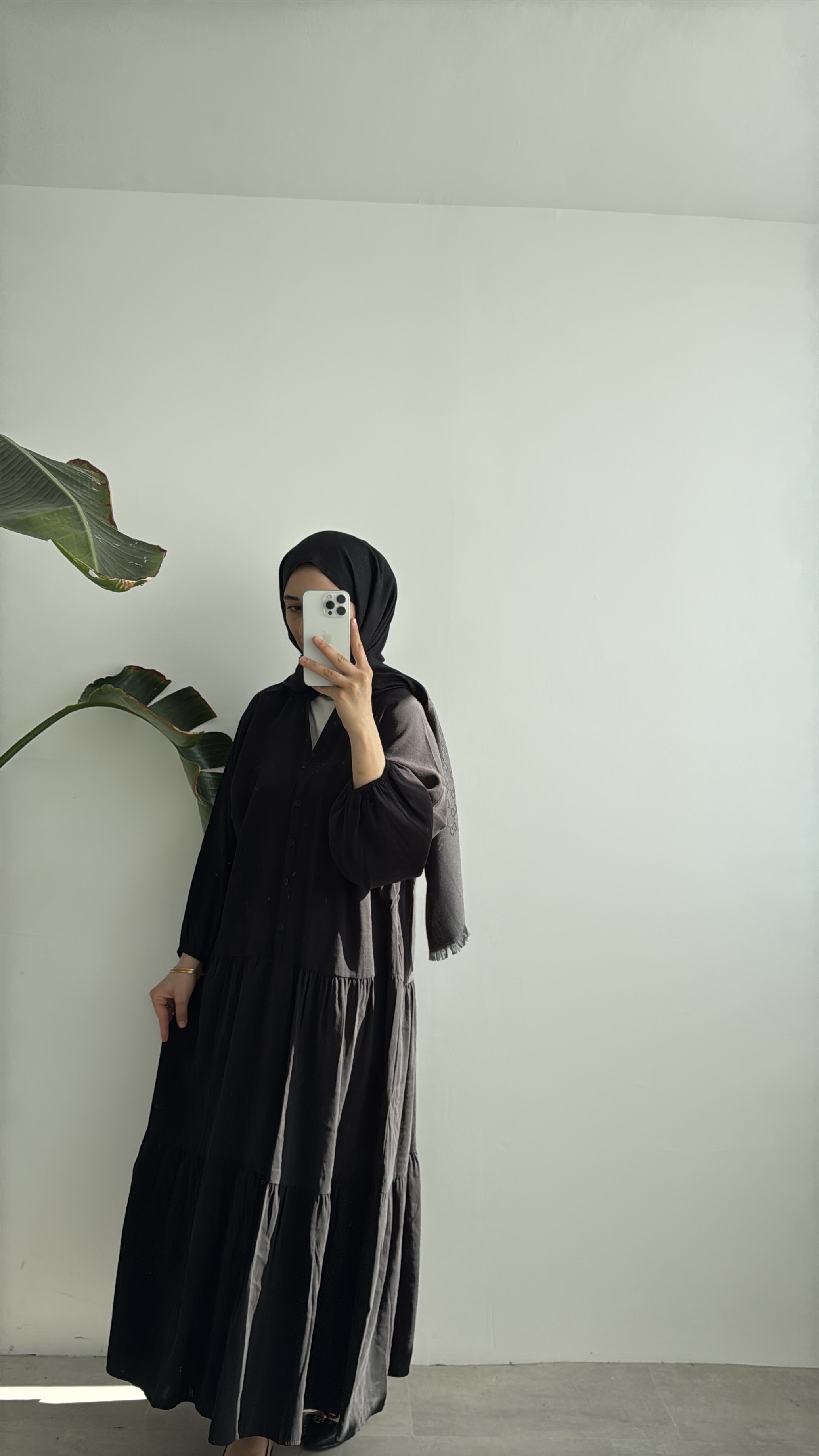 CUPRA KAT KAT ELBİSE - SİYAH