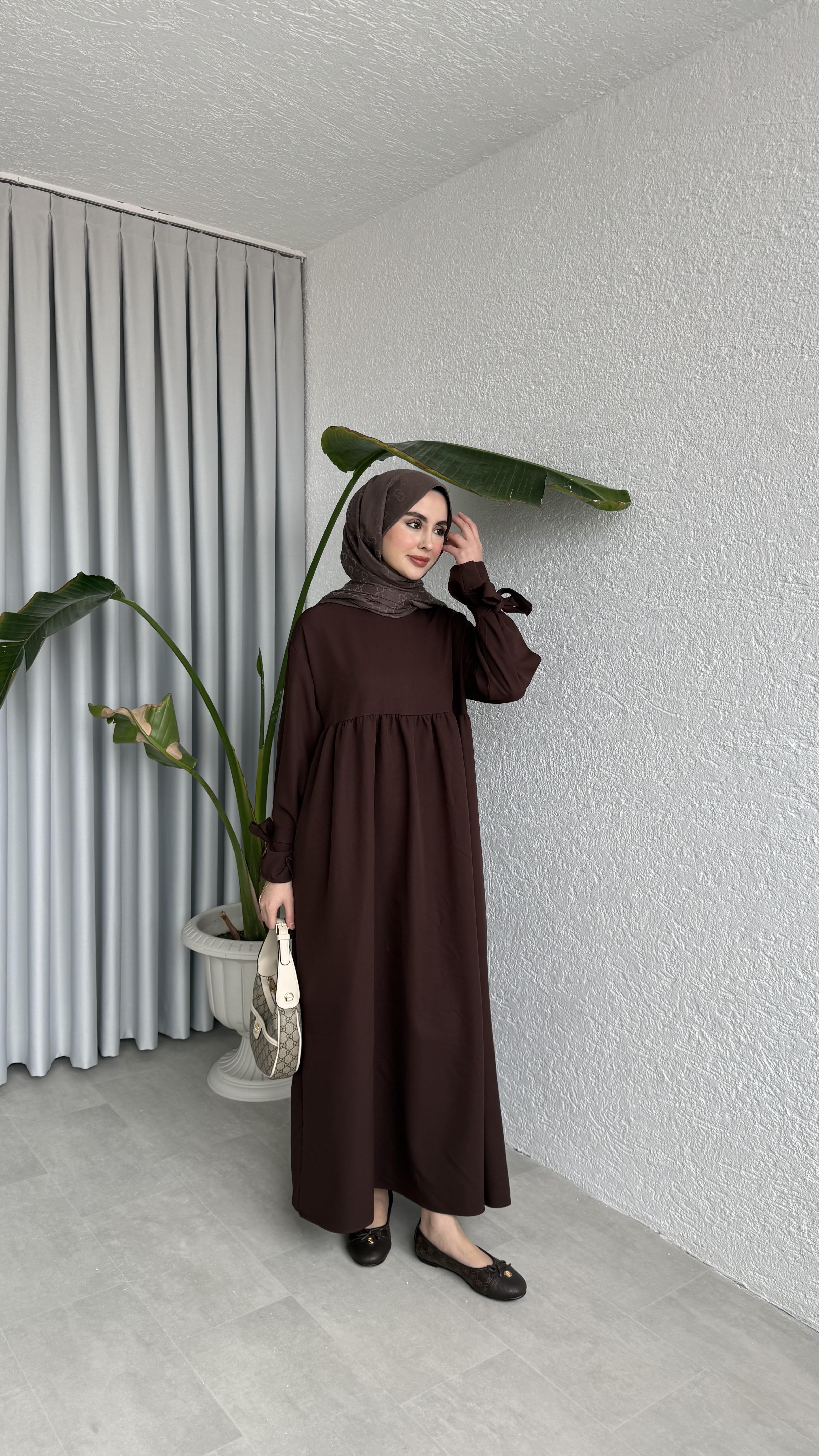 DOHA ELBİSE - KAHVE