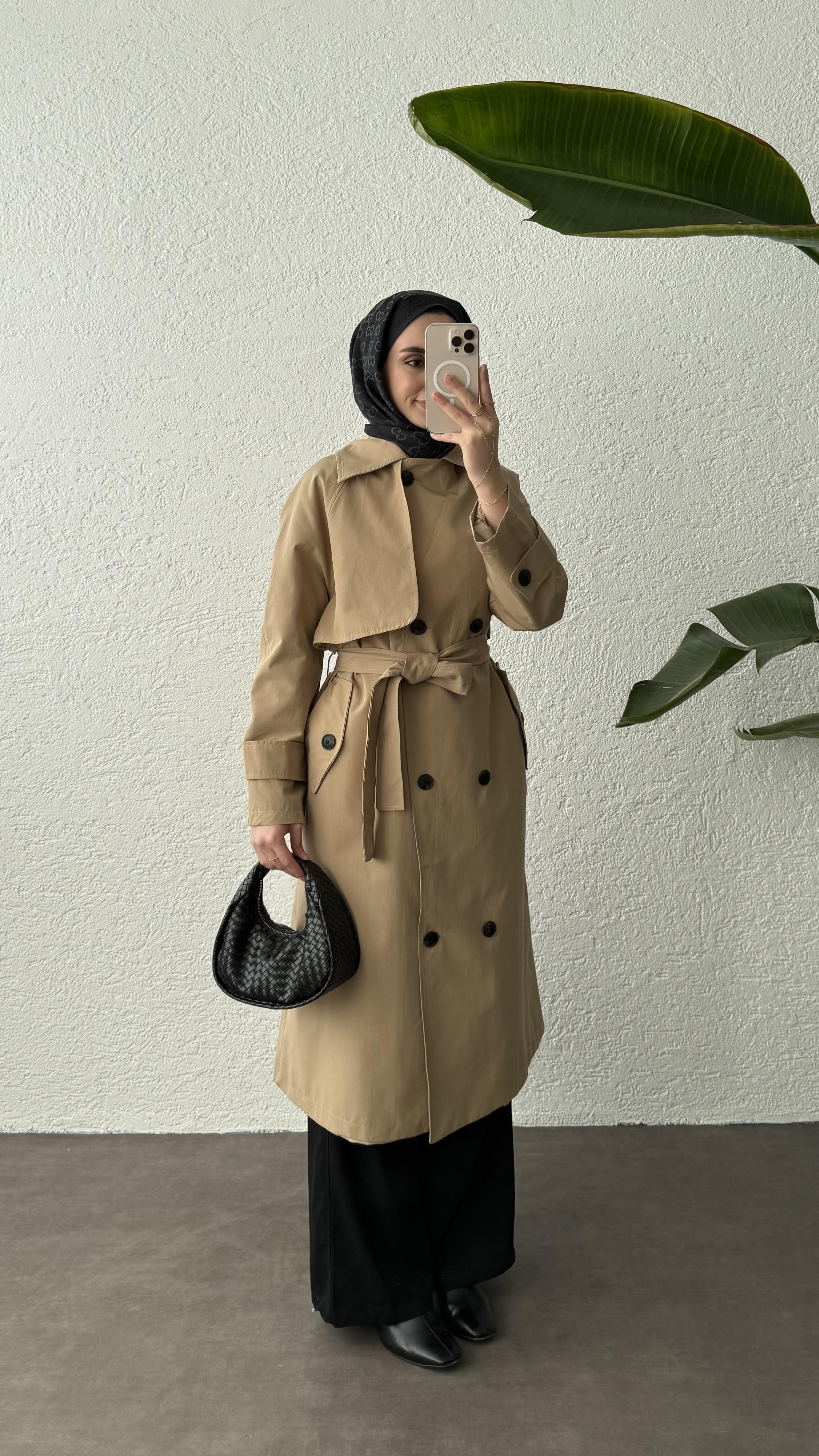 KUŞAKLI TRENÇKOT - CAMEL