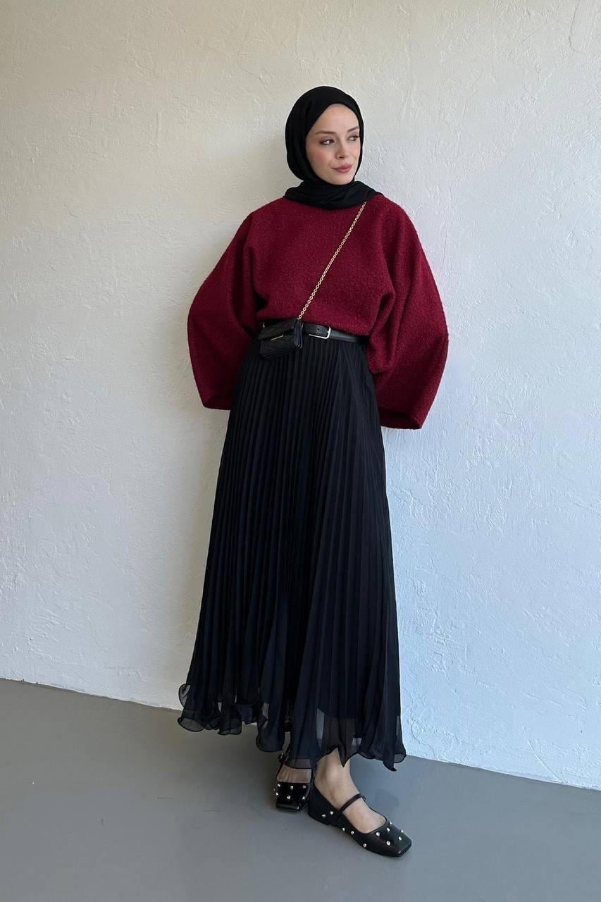 HM ŞİFON ETEK - SİYAH