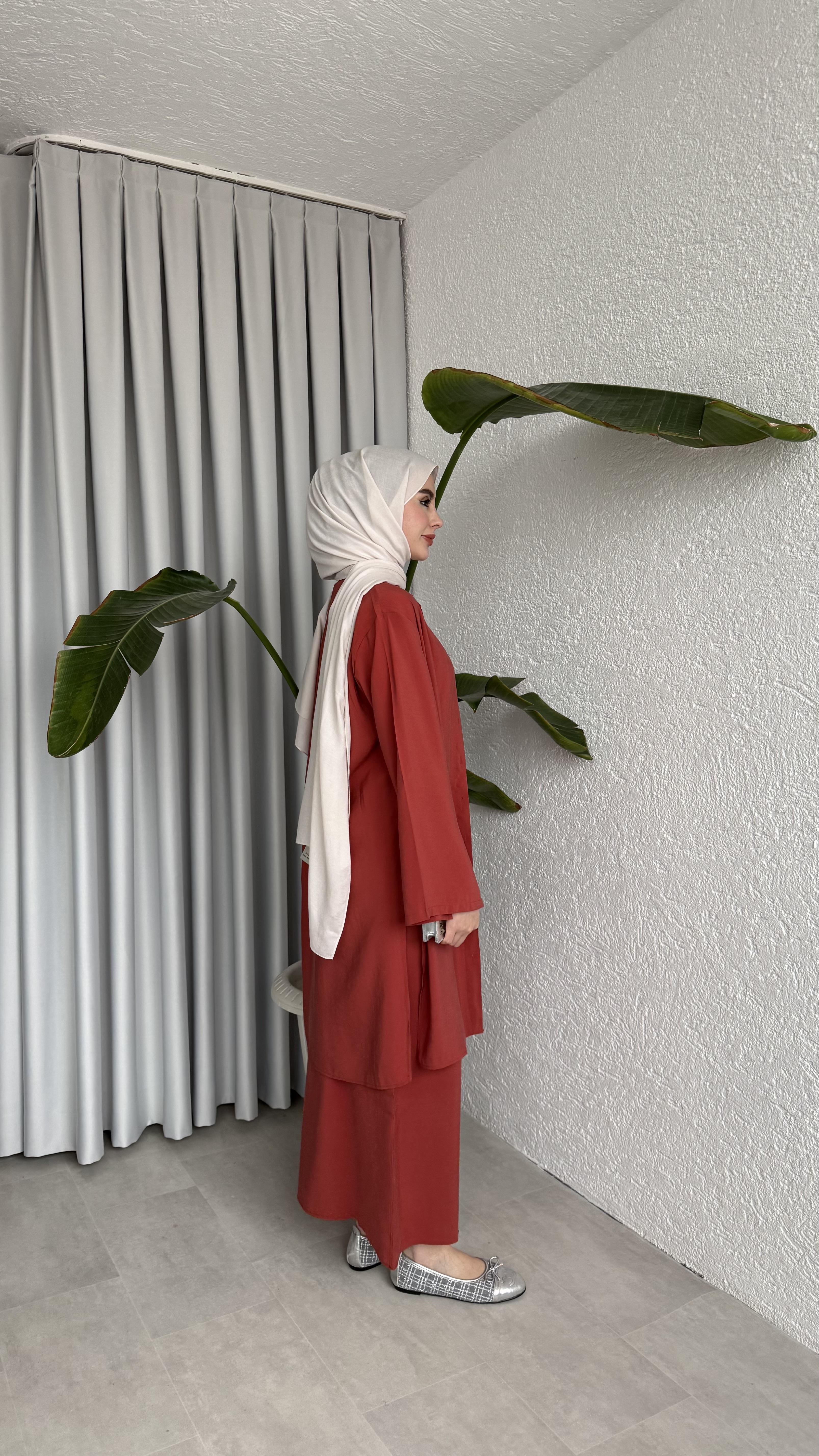 İKİ PARÇALI MODAL ELBİSE - NARÇİÇEĞİ