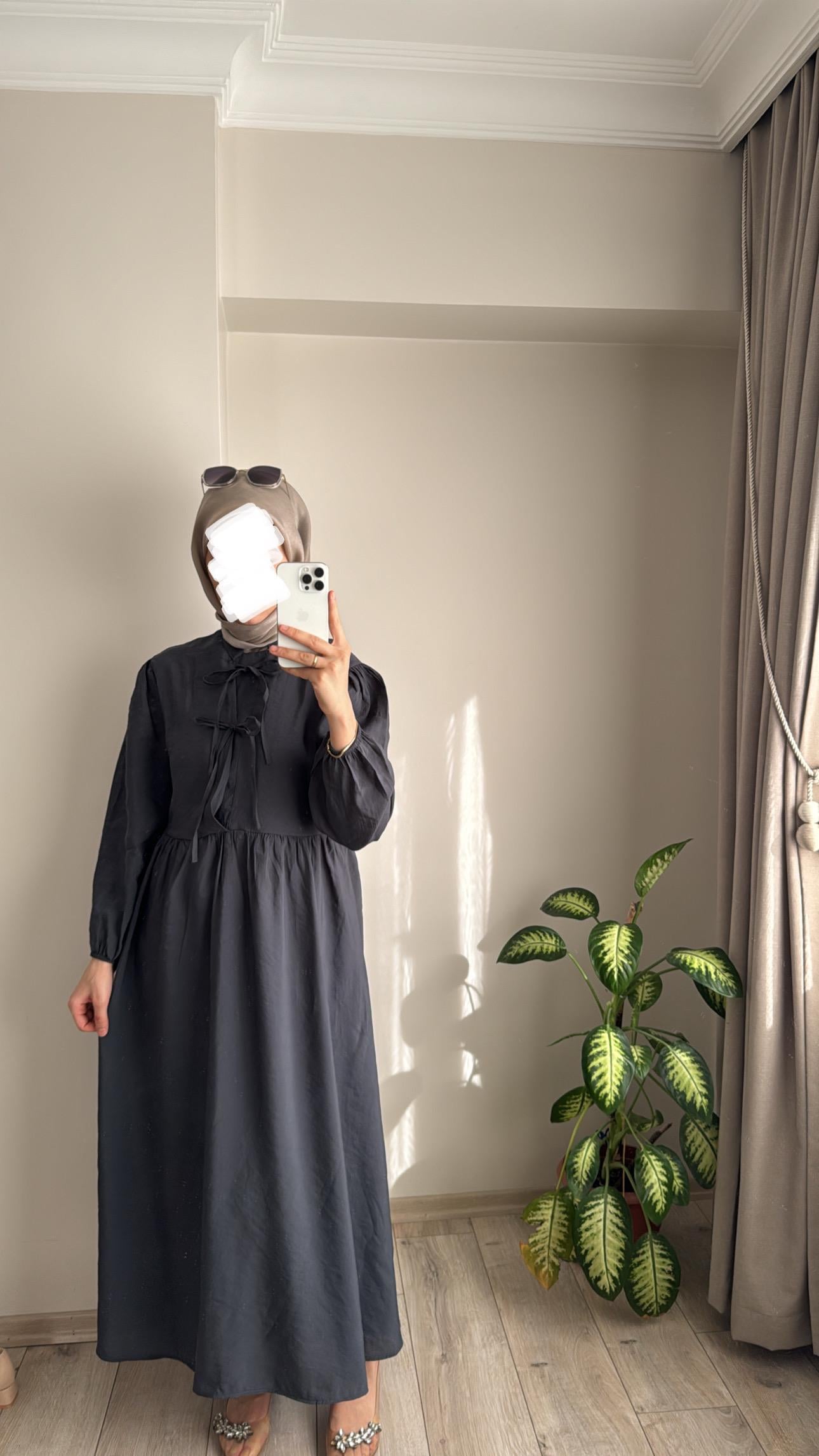 LENORA TENSEL ELBİSE - ANTRASİT