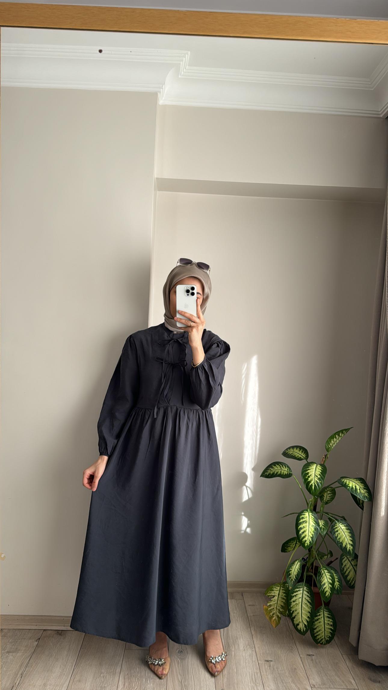 LENORA TENSEL ELBİSE - ANTRASİT