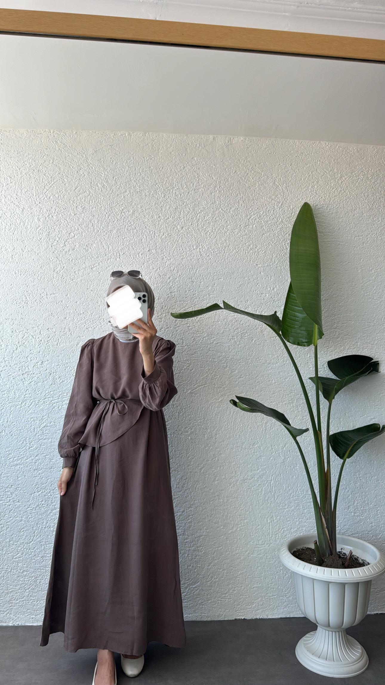 LEUR ELBİSE - KAHVE