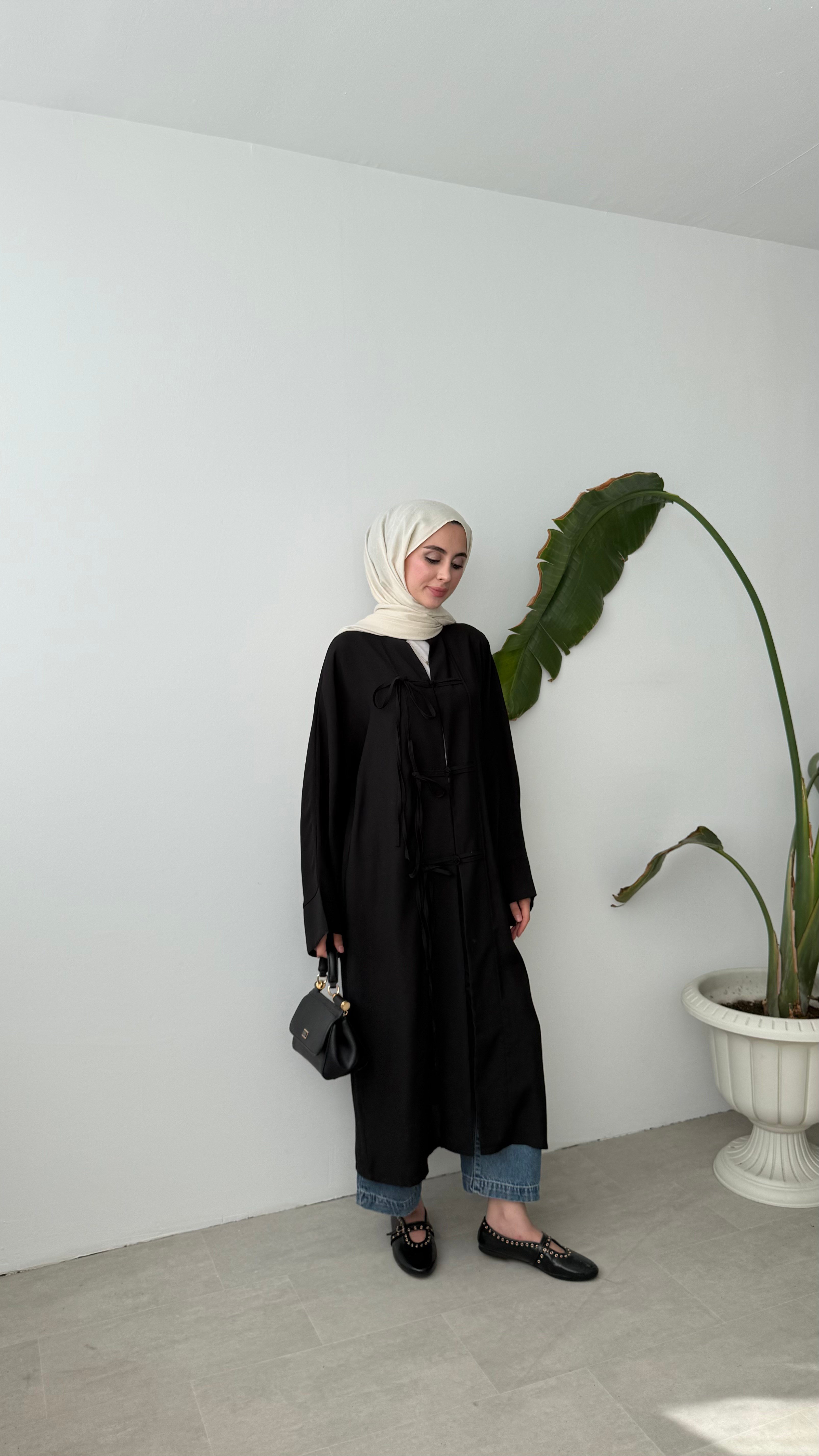 LİNA BAĞCIK DETAYLI GÖMLEK - SİYAH