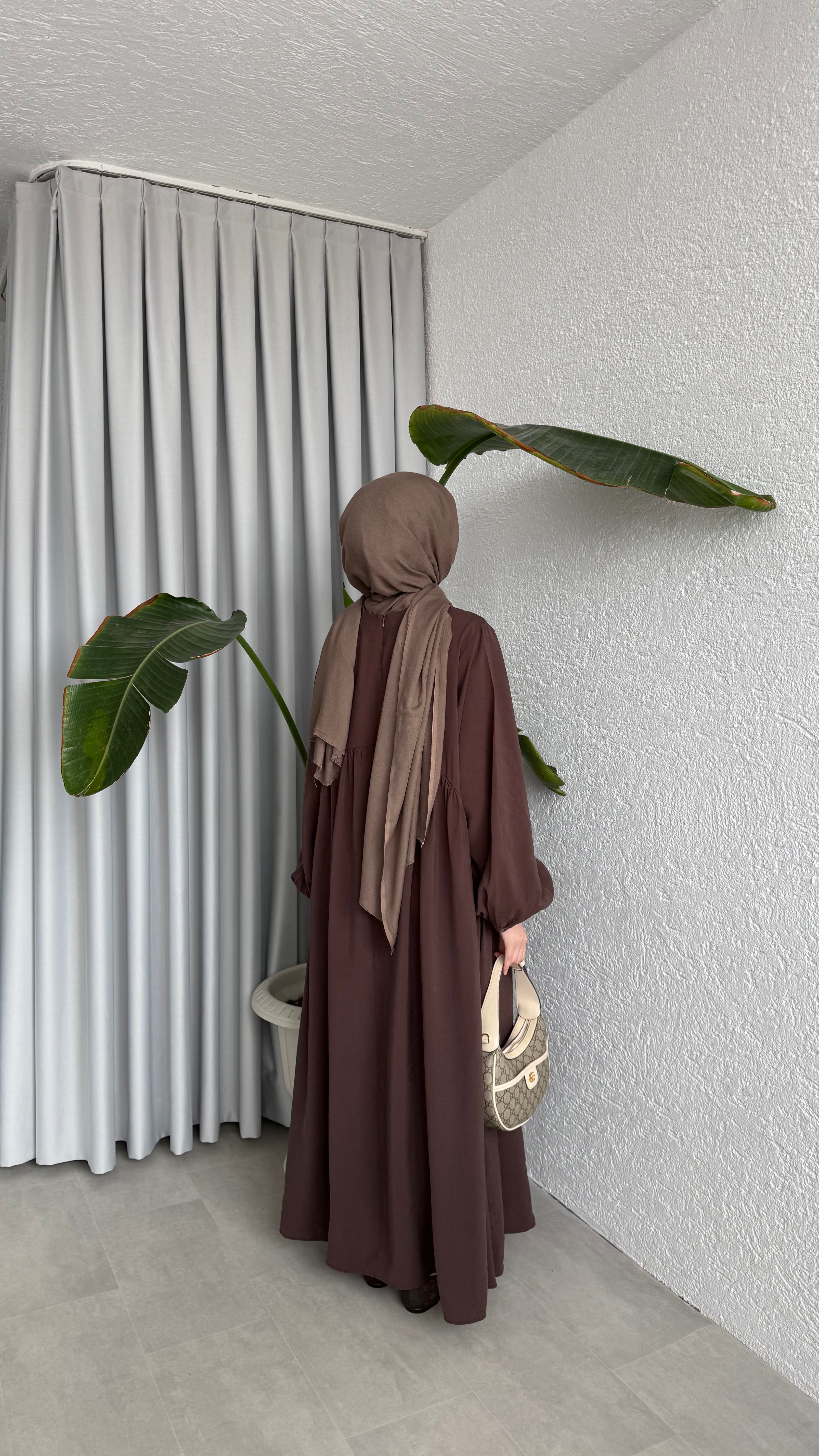 LOTUS CUPRA ELBİSE - KAHVE 