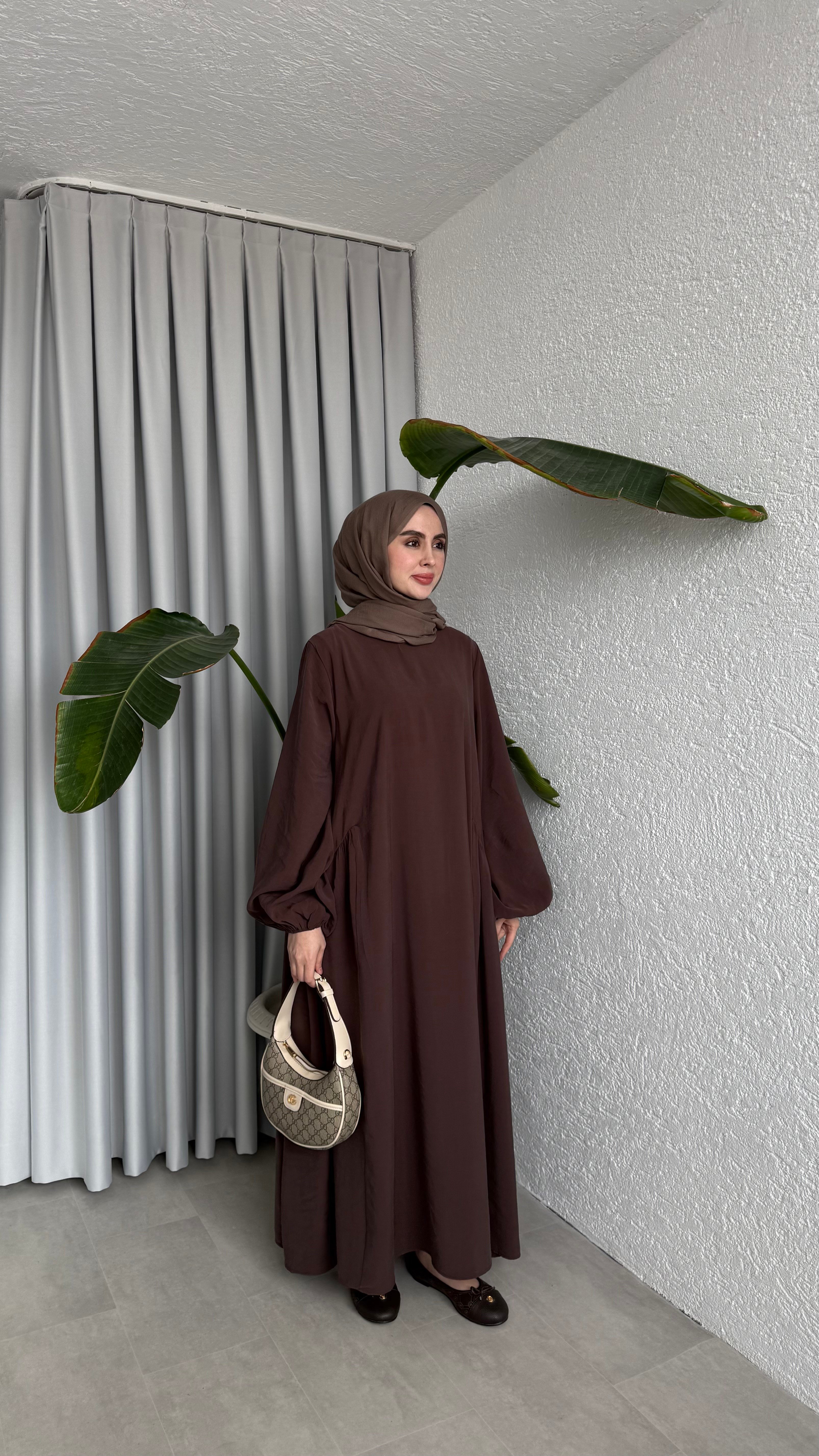 LOTUS CUPRA ELBİSE - KAHVE 