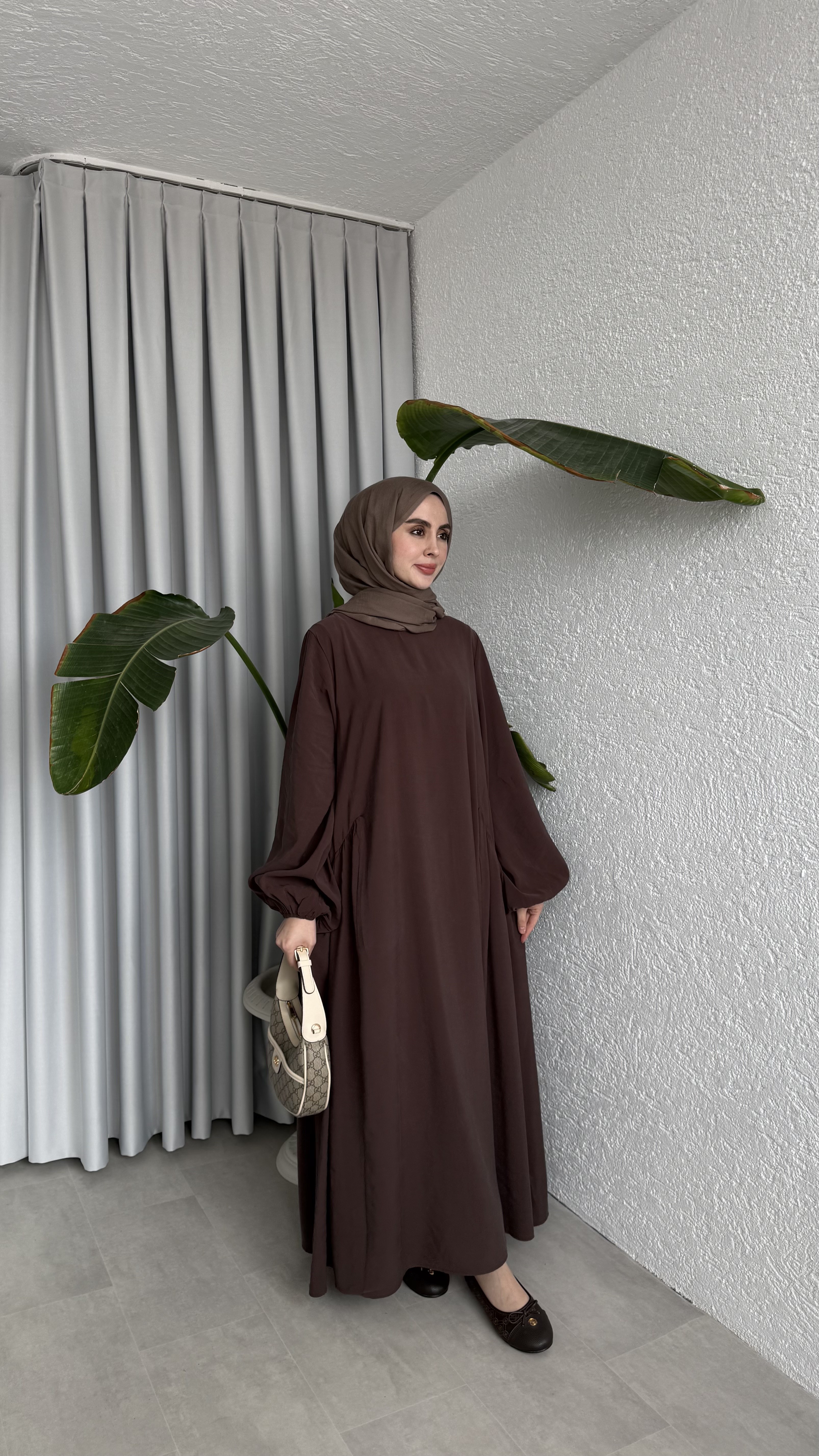 LOTUS CUPRA ELBİSE - KAHVE 